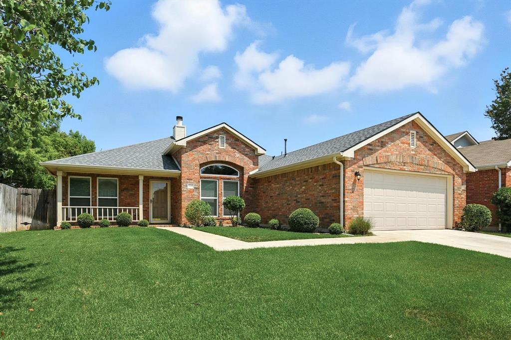 Beautifully Updated Single-Story! Open floor plan with luxury vinyl plank flooring, remodeled kitchen with quartz and stainless appliances, and flexible layout with 3 bedrooms plus dining or study. The 5x6 windows in the living area a sight to behold!  Stunning wood burning fireplace with gas starter (convertible to gas logs, high end logs included). 

Steps from a community greenbelt and walking trails!

This one owner home has been meticulously maintained and is truly move in ready. With its modern updates and long list of improvements, it’s a perfect blend of beauty and practicality. Don’t miss this one, it’s sure to impress! 

Easy access to I 35 an 820. Only 25 minutes to DFW airport.

Big ticket items that have been replaced or updated, kitchen remodel, energy efficient windows, roof and gutters, driveway, sidewalk and sod.