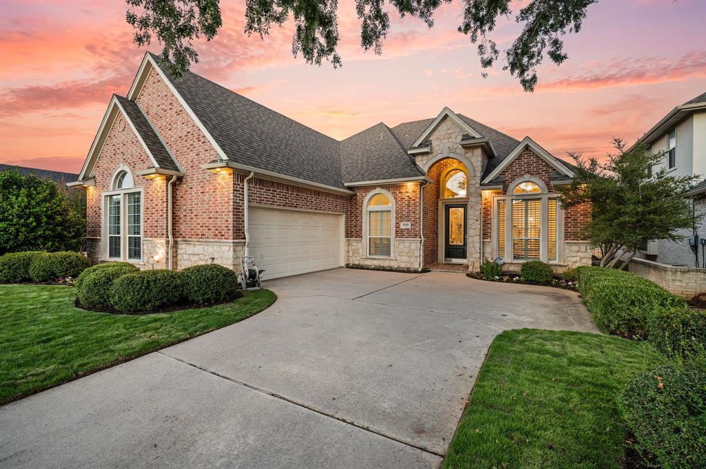 Welcome to this lovingly maintained 4-bedroom, 3.5-bathroom residence in the sought-after Riverwalk community, ideally located within acclaimed GCISD & overlooking peaceful community pond views. Just blocks from shops & restaurants, this beautifully appointed home offers an exceptional blend of comfort, functionality, smart-home technology & thoughtful upgrades. Walls of windows fill the home with natural light, while multiple living and dining spaces create an effortless flow for everyday living & entertaining. A dedicated office provides the perfect work-from-home retreat. The inviting living area features a cozy gas fireplace & seamlessly connects to the spacious eat-in kitchen, complete with abundant cabinetry, generous counter space & a gas cooktop overlooking the main living area. The split-bedroom floor plan offers privacy and convenience, with the spacious primary suite & two additional bedrooms located downstairs. Upstairs, a versatile flex room provides endless possibilities for a game room, additional bedroom, office, or secondary living space. New carpet upstairs & fresh interior paint create a polished, move-in-ready atmosphere. Exceptional organization & storage are found throughout, including thoughtfully installed Elfa storage systems & an impressive walk-out attic with built-in shelving & abundant additional space offering excellent potential for future customization or expansion. The garage features built-in shelving, a Chamberlain garage system & a dedicated electrical outlet ready for an EV charger or additional refrigerator. Modern conveniences abound with smart-home features throughout, including lighting on dimmer switches, a smart light above the fireplace & Nest temperature controls with individual settings for upstairs & downstairs. Combining tranquil pond views, flexible living spaces, exceptional storage, smart technology & an unbeatable GCISD location, this beautifully maintained home is designed for comfortable, connected living.