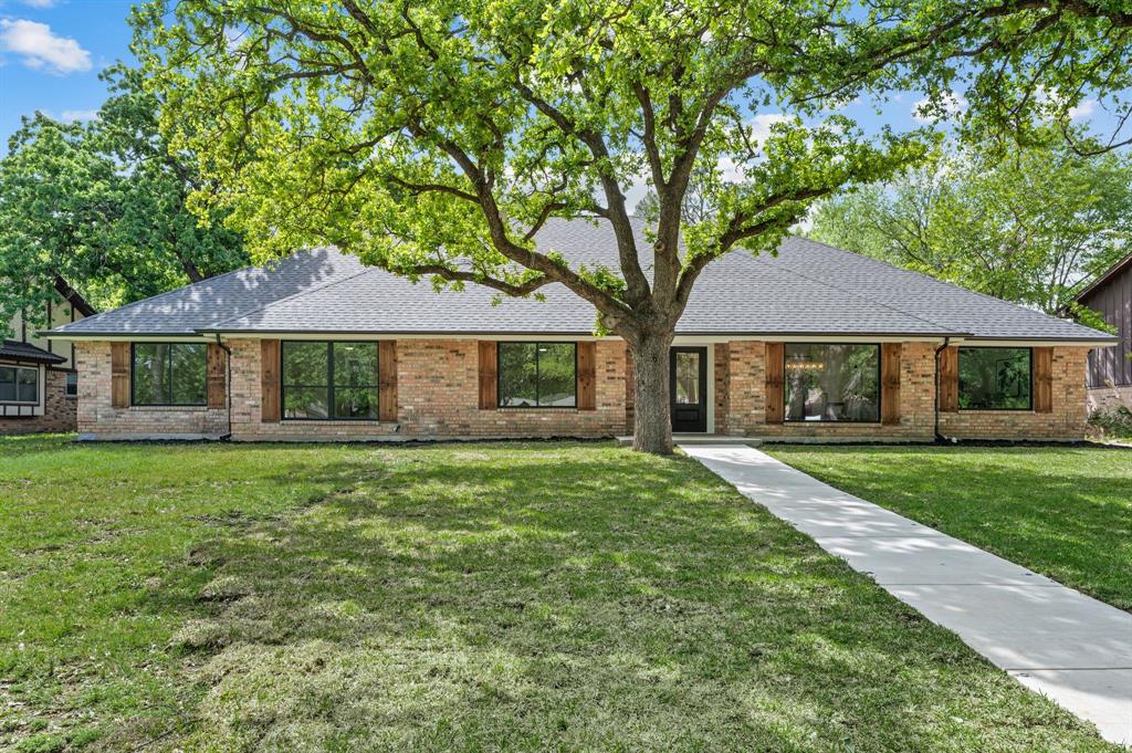Open house Saturday 1pm-4pm. REMARKABLY updated gem in Woodbriar Estates of Colleyville! This special home sits on almost half an acre mere minutes from the new HEB, Glade Crossing, Whole Foods, highways 26 and 121, and a short drive to DFW airport. This top to bottom renovation offers many truly rare features- grand vault living room with 10ft patio slider overlooking the backyard, chef's kitchen with large island for entertaining, FIVE bedrooms with FOUR full bathrooms in a one story home, formal dining and private office, and so much more! The HUGE backyard is ready for entertaining or to let the kids run; bring your pool designs with a large spacious patio, and easy access patio door to private bathroom or wet bar. The expanded master retreat offers something for everyone - sitting area for morning coffee or reading, freestanding tub for soaking or expanded master shower to relax, and an extravagantly large closet fit for a queen! Many updates including new roof, new windows, Calacatta Luxe quartz countertops, soft close wood cabinets, frameless walk-in showers, and new appliances. DO NOT MISS this truly special home