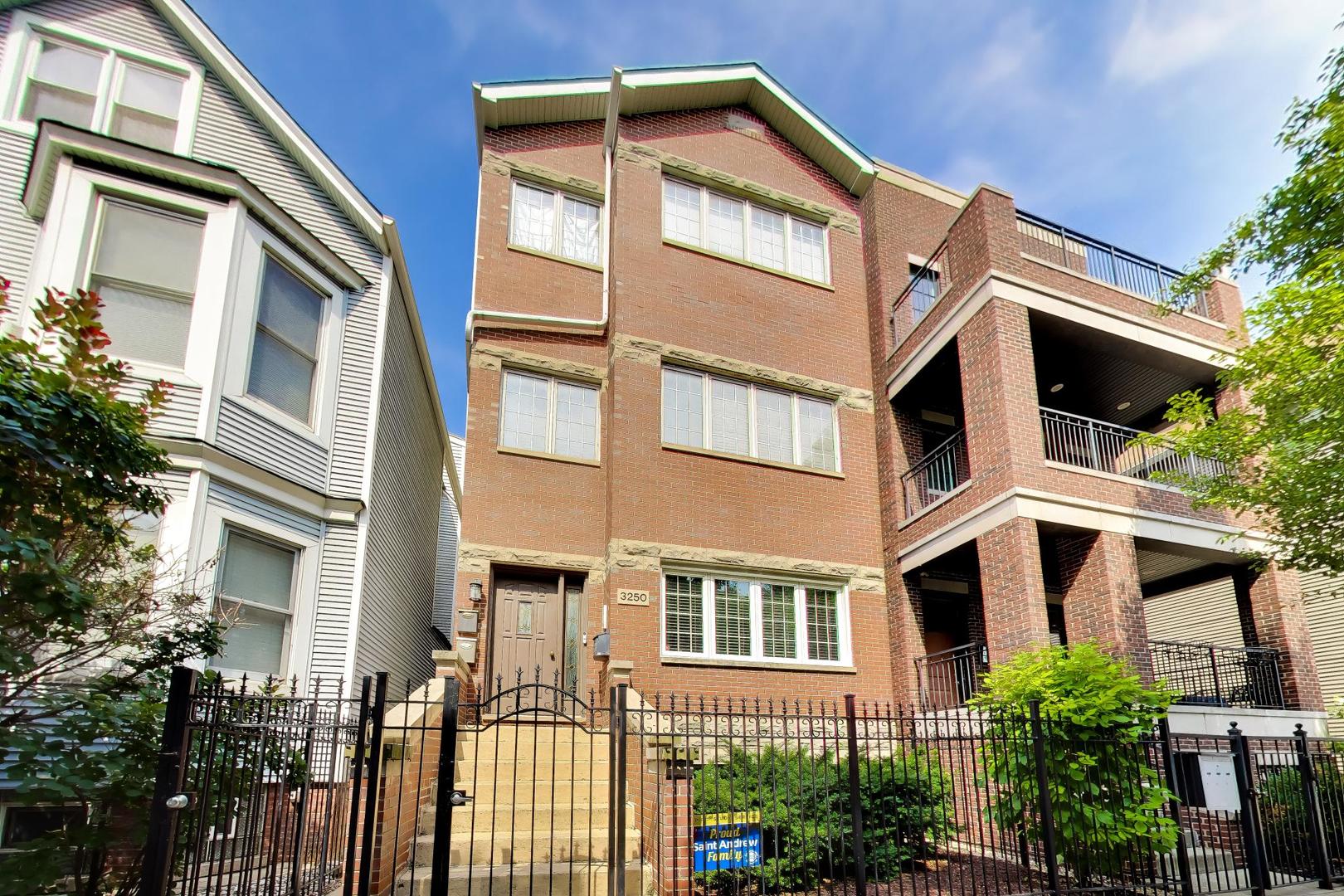 Welcome home to this impeccably maintained and thoughtfully updated 2bed/2bath in the heart of Roscoe Village, where timeless finishes and quality improvements shine throughout. The stunning kitchen has been tastefully refreshed with professionally painted white cabinetry, a designer neutral tile backsplash extending to the ceiling, granite countertops, stainless steel appliances, a breakfast bar, and beautifully refinished hardwood floors, creating a bright and inviting space that's perfect for everyday living and entertaining.  The spacious living room is anchored by a cozy fireplace that has been converted to gas for added convenience and ambiance. An Andersen patio door installed in 2023 fills the home with natural light and provides seamless access to the private outdoor deck. Additional recent updates include an LG full-size washer and dryer (2024). Every improvement reflects the seller's pride of ownership, making this home truly move-in ready.  The spacious primary suite features a walk-in closet, a private bath with a Jacuzzi tub.  Additional highlights include central heat and air, extra storage in the basement, and a spectacular shared rooftop deck with breathtaking skyline views-perfect for entertaining or relaxing with family and friends.  Located in the highly sought-after Audubon School District, you'll enjoy easy access to neighborhood parks including Hamlin Park, boutiques, restaurants, coffee shops, fitness centers, grocery stores, the Brown Line, multiple bus routes, and Wrigley Field. Garage parking is included in the price. This exceptional home offers the perfect combination of style, comfort, thoughtful updates, and an unbeatable location. Monthly assessments:  $162.00,  2024 Real Estate Taxes:  8,438.10