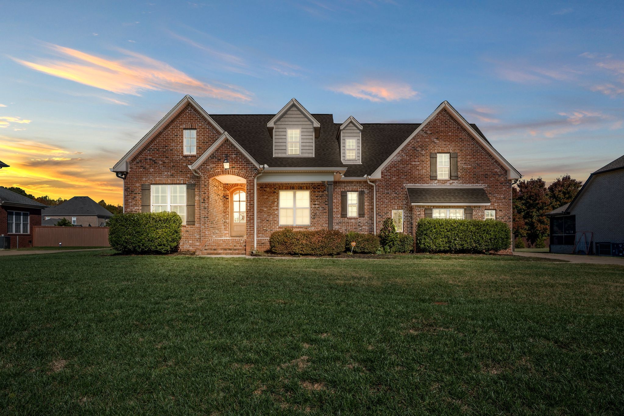 Beautiful All-Brick Home in Oak Pointe! Nestled on nearly ½ acre, this stunning all-brick home offers a perfect blend of elegance, comfort, and modern convenience. The open-concept floor plan features hardwood floors, soaring ceilings, and abundant natural light throughout. The spacious kitchen is ideal for entertaining, boasting an oversized island, gas stove, and newer appliances. Enjoy gatherings in the formal dining room or relax in the inviting great room. The owner’s suite is a true retreat, complete with an oversized bedroom and luxurious en-suite bath. The main level also offers a flex room/ bedroom, full bath with walk in shower. Upstairs, you’ll find two additional bedrooms, jack and jill bath, and a huge bonus room—perfect for a playroom, office, or media space. Upgrades include a tankless water heater, screened porch, fire pit, garden box, fresh paint (8/2025), and a new upstairs A/C unit (7/2025).
Located in the desirable Oak Pointe community with easy I-24 access to Nashville and Clarksville.
Professional photos coming soon!