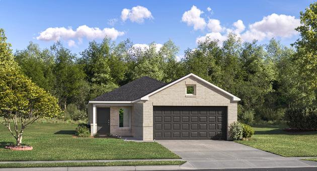Oakridge Plan - This single-level home showcases a spacious open floorplan shared between the kitchen, dining area and family room for easy entertaining during gatherings. An owner’s suite enjoys a private location in a rear corner of the home, complemented by an en-suite bathroom and walk-in closet. There are two secondary bedrooms along the side of the home, which are ideal for household members and hosting overnight guests.  Stainless steel kitchen appliances plus washer, dryer, refrigerator and a garage door opener included. 6 ft Privacy fence with sprinkler system included! Prices, dimensions and features may vary and are subject to change. Photos are for illustrative purposes only. Home is currently under construction with anticipated completion on 11/24/26.