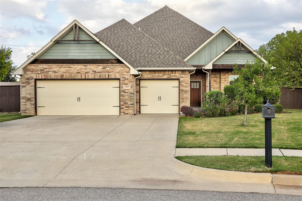 Welcome home to this beautiful 4-bedroom, 2-bathroom home in Edmond, tucked away on a quiet cul-de-sac with one of the larger lots in the neighborhood. The covered front porch leads into an open living, kitchen, and dining area with wood-look tile, plenty of natural light, upgraded lighting and ceiling fans, and a gas log fireplace that makes the living room feel warm and inviting.The kitchen features quartz countertops, custom cabinetry, stainless steel appliances, a gas range, and a true walk-in pantry with plenty of storage. The home also offers a dedicated mud room and full laundry room, adding extra functionality and storage. The primary suite includes a jetted tub, walk-in shower, double vanity, and large walk-in closet.One of the best parts of the home is the backyard. The covered back patio features a wood-burning fireplace and plenty of space for grilling, entertaining, or enjoying a quiet evening outside. The 8-foot privacy fence gives the backyard a great sense of privacy, while the larger lot provides plenty of room to spread out. The property also has an in-ground sprinkler system, full gutters, French drains, and a landscaped yard.The home also offers a 3-car garage with storm shelter, a 2-year-old tankless water heater, whole-home air purification system, and more. Conveniently located with easy access to the Turnpike and Broadway Extension, along with neighborhood walking trails and a fishing pond. A great opportunity to own a well-maintained home with a larger lot and plenty of outdoor living space in Edmond.