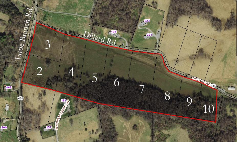 Exceptional property for development or farming. Already sub-divided into 9 desirable lots with multiple premier building sites or purchase the parcels in their entirety and use the pastureland for grazing. There are springs on the property for a water source for cattle.