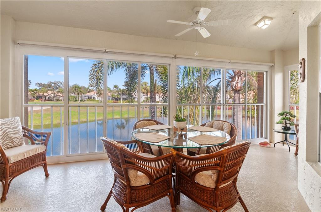 Searching for a bundled 18-hole golfing community? Look no further than Worthington Country Club, one of Southwest Florida’s most sought-after bundled golf communities. This stunning end-unit, second-floor carriage home offers breathtaking golf course and lake views, boasting 1,522 square feet of living space with 2 bedrooms and 2 bathrooms. The kitchen is equipped with stainless steel appliances, complemented by elegant tile flooring throughout the breakfast nook/den, kitchen, hallway, and bathrooms. Beautifully decorated in natural tones, this home exudes warmth and comfort. Offered fully furnished, it presents a true turnkey opportunity. Conveniently located within walking distance to the community pool, this residence offers the perfect blend of luxury and convenience. A detached garage provides ample storage, perfect for a personal golf cart and more. WE'RE PLEASED TO SHARE THE MEMBERS HAVE VOTED TO APPROVE A SERIES OF EXCITING UPGRADES THAT WILL ENHANCE THE COMMUNITY EXPERIENCE AND PROPERTY VALUES. ALL WITH NO SPECIAL ASSESSMENT TO MEMBERS. HERE’S WHAT’S COMING: A remodeled cabana featuring an indoor/outdoor bar area and pergola with operable and fixed louvers for shaded more outdoor dining. Five new tennis courts Four pickleball courts A new and expanded parking lot Construction on the new cabana is set to begin in Spring 2026.Exciting Community Enhancements Coming to Worthington Country Club Worthington Country Club delivers an exceptional lifestyle, featuring championship golf, world-class dining, and a vibrant social atmosphere. Its prime location provides easy access to Bonita Springs, Southwest Florida International Airport, shopping, dining, pristine beaches, and entertainment.  Plus, there’s no CDD, and personal golf carts are welcome.