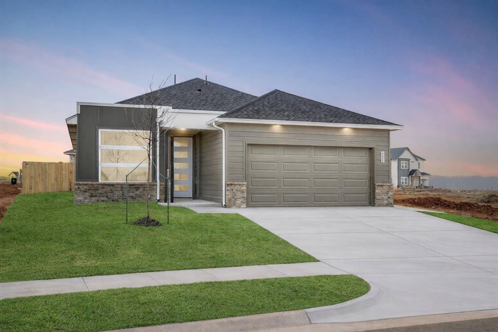 LIMITED INCENTIVE - Ask for details. Welcome to Anthem, Deer Creek’s newest premier community. Designed with versatility in mind, Anthem offers 4112 NW 180th Street, a home that matches your lifestyle, whether you’re upsizing, downsizing, or purchasing your first home. The Alamosa Contemporary Design captures the heart of this vision, combining timeless comfort with modern sophistication. Step inside & you’re met with a grand living space centered around a sleek linear electric fireplace, setting a tone of warmth and understated elegance. The open-concept layout flows seamlessly into the gourmet kitchen, where a freestanding gas range, quartz countertops, & subtle under-cabinet lighting come together to create a space that’s both stylish and functional. Your private primary suite offers a serene escape, complete with a spa-inspired bathroom featuring a glass-enclosed shower, dual-sink vanity, and a spacious walk-in closet. Secondary bedrooms are equally inviting, ensuring comfort for family or guests. Your private primary suite offers a serene escape, complete with a spa-inspired bathroom featuring a glass-enclosed shower, dual-sink vanity, and a spacious walk-in closet. Secondary bedrooms are equally inviting, ensuring comfort for family or guests. Every Anthem home comes move-in ready with thoughtful upgrades, including a fully fenced yard with gate, zoned irrigation system, tankless water heater, post-tension engineered foundation, & sleek white faux wood blinds throughout. Life at Anthem is enhanced by unmatched community amenities, resort-style pool, outdoor recreation area, basketball court, playground, and pickleball court, all just minutes from top-rated Deer Creek schools and Oklahoma City’s best shopping, dining, & entertainment. The photos are of a similar floor plan design with different finishes, and showcasing the design selections. Welcome Home.