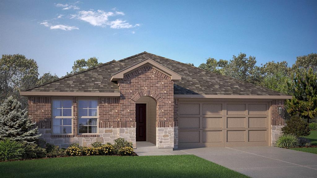 D.R. Horton America's Builder since 2002 is excited to serve as your new home builder in Lonestar at Liberty Trails, a fabulous unique master planned community in Justin and Northwest ISD! The Lakeway floorplan offers 2,044 square feet of living space spread across 4 bedrooms, 3 bathrooms and a study, with an estimated Summer completion! As you enter the spacious foyer you'll see the open study, a guest bedroom, and second full bath at the front of the home. Passing through the foyer, you'll find yourself in the grand combination dining room, kitchen, & living room. The Lakeway kitchen offers granite countertops, stainless steel appliances, a corner walk-in pantry and a large kitchen island with a deep, single bowl sink that faces the living room. The living room is wide open and perfect for entertainment. Located privately off the dining room are the remaining secondary bedrooms and a third full bath.  The private main bedroom is located at the back of the home and features a spacious en-suite bathroom, complete with double vanity sinks, walk-in closet, and spacious walk-in shower. Additional features include luxury vinyl flooring at entry, downstairs, halls, living room, kitchen, and dining-breakfast area, in all bathrooms and utility room. This home includes the America's Smart Home base package.  Using one central hub that talks to all the devices in your home, you can control the lights, thermostat and locks, all from your cellular device. Future Community Amenities to include Club House, Dog Park, Fishing Pond, Pickleball, Playground, Pool, Splash Pad, Walking-Nature Trails and Sand Volleyball. Situated conveniently near Highway 114 and Highway 287, Lonestar at Liberty Trails provides easy access to key roads, making it ideal for commuting and exploring the surrounding areas.