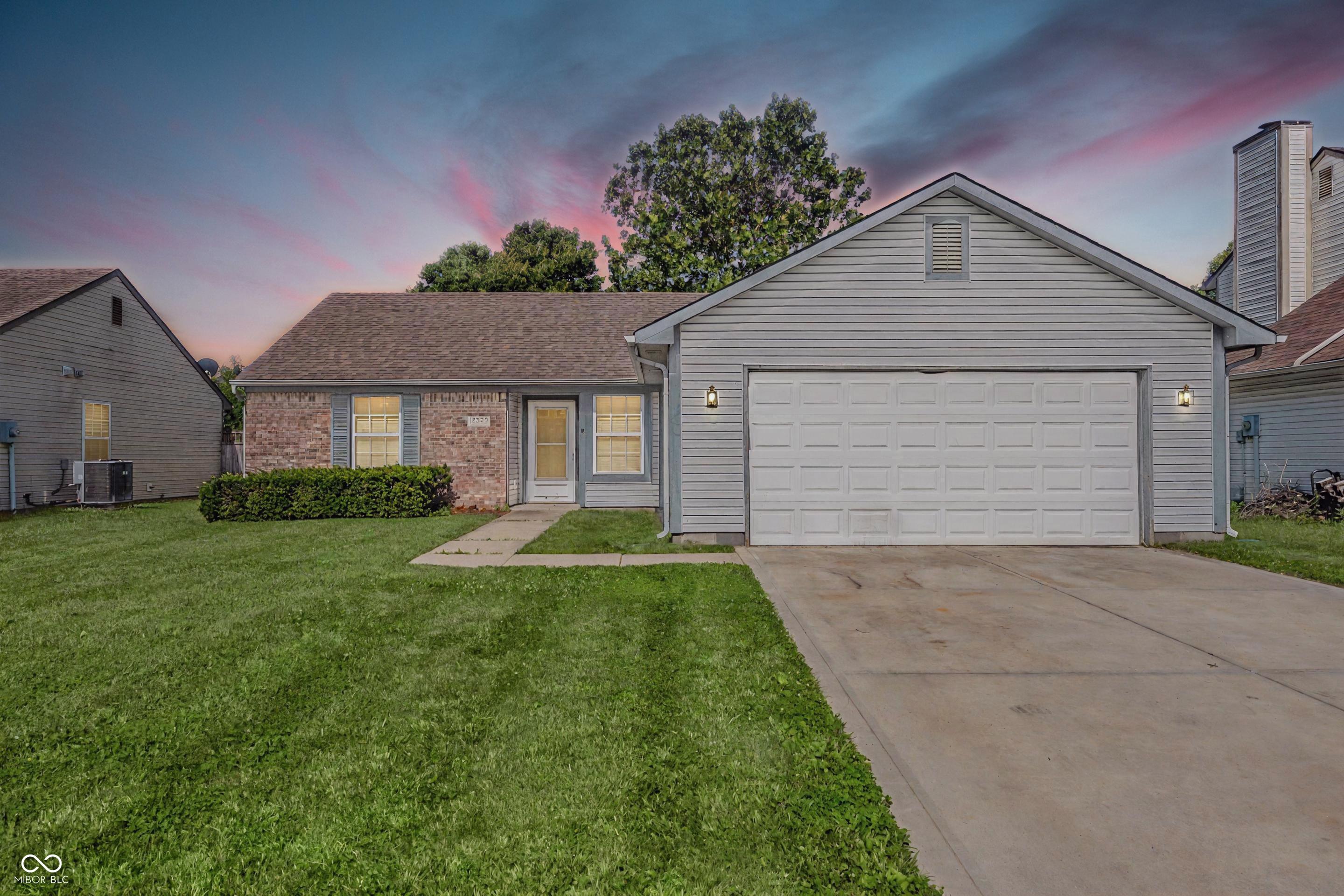 Stunning Ranch in the ever popular Sterling Green neighborhood. Located in the heart of Fishers and close proximity to shopping, interstates, parks, and tons of amenities that marks this town as one of top places to live in the Midwest. Newer dimension roof. Spacious yard with mature trees, landscaping, storage shed, and fencing in rear. Spacious floorplan features vaulted ceiling, neutral colors, and large rooms. Great Room includes gas fireplace, skylights, and loads of natural light. Updated Kitchen with white cabinets, tile back splash, pantry, full appliance set, and Dining Area. Master Bedroom Suite has walk-in closet, Full Bathroom with shower/tub combo. Sprawling Sun Room with great views of yard.