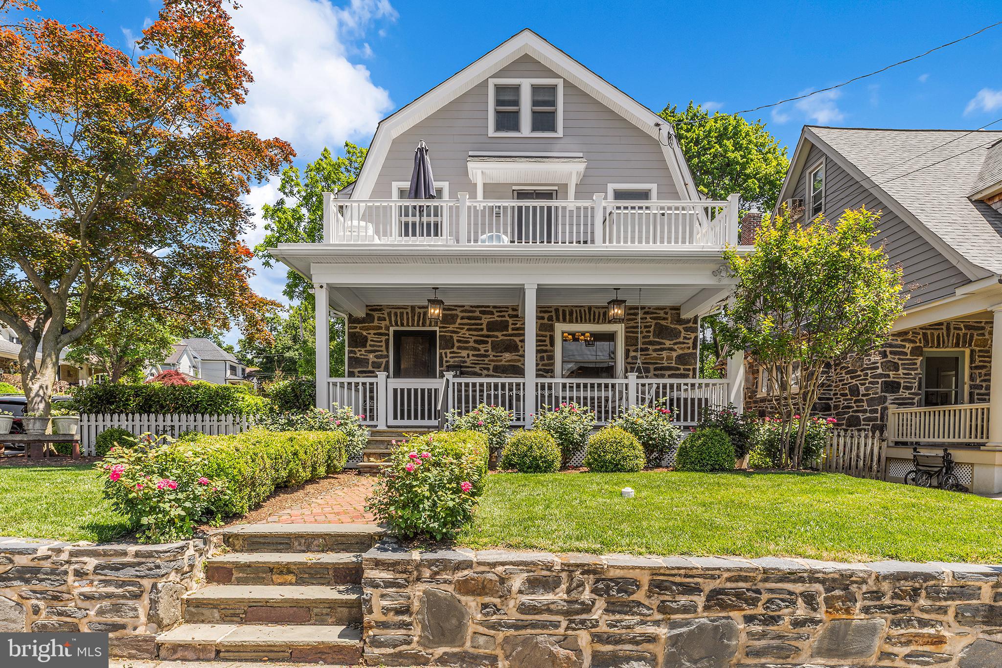 A rare opportunity to own a beautifully reimagined home in one of the Main Line's most beloved walkable villages. Masterfully renovated by renowned architect Zimmerman Architects, this charming 5-bedroom, 3.5-bath residence is the rare renovation that gets everything right — all just one block from the heart of Narberth.Light pours through an abundance of windows across three gracious floors. The first floor flows effortlessly from a well-appointed kitchen to a warm living room, formal dining room, mudroom, and powder room — a layout made for both everyday living and easy entertaining. The second floor is anchored by a serene primary suite with a spa-like en suite bath and generous walk-in closet, plus two additional well-sized bedrooms and a full bath. The third floor offers two more charming bedrooms and a bath — ideal for guests, a home office, or a quiet creative retreat.The lower level surprises with a flexible bonus room, extensive organized storage, and a dedicated laundry room. Outside, multiple balconies, decks, and a sun-drenched corner-lot patio extend the living space through every season — and make for the perfect summer gathering spot.A two-car garage with additional storage rounds out this exceptional offering. The location is simply unmatched: steps to Narberth's acclaimed restaurants, boutique shops, and busses and train station, with an effortless commute to Philadelphia and a quick ride to the airport.
