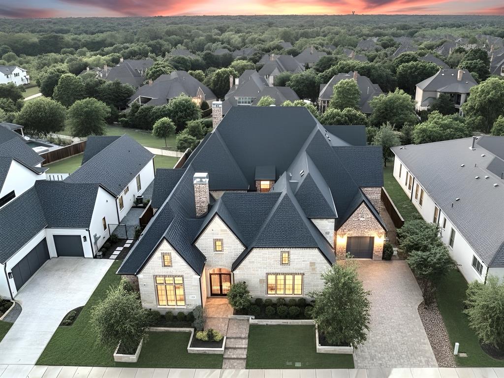 One of the most beautiful homes in west Allen backing to a greenbelt with stunning view.  Here is your custom-built, multi-generational home built in 2018 with all of the latest amenities & finishes. One primary master down,1 master up, plus an in-law suite with living area, bed & bath downstairs. All of these have fireplaces,in fact, there are 5 fireplaces total. This 6733 sq ft home is loaded with upgrades including  AV & automation equipment including Control 4, over $56K in lighting, $80K in landscaping & more. Please see list of all additional amenities-too much to mention here. Six living areas plus study.This stunning home has it all. Private courtyard off the entry. Custom made iron double front doors.Fabulous entry with dramatic staircase & two amazing chandeliers.The sleek and modern family room includes two story ceilings with 4 cascading chandeliers and two story modern fireplace. Prof appliances in kitchen including Wolf gas double commercial range, commercial draft, side by side Subzero refrigerators as well as a Meile Espresso Machine. Breakfast nook with fireplace and view of backyard.Both masters have custom closets with soft close doors and shoe racks. Downstairs master has two water closets, and let’s not forget the Bain UltraThermomasseur freestanding soaker tub with chromatherapy and LED options. The study is located halfway up the staircase for increased privacy and features a wall of built-in bookshelves and beamed vaulted ceiling. Large media room down. Sliding glass doors leads to large outdoor living area with outdoor kitchen, firepit & water feature. Wet bar in largest gameroom upstairs. All bedrooms easily accommodate king size beds. Two tankess water heaters.Built-in's in garage and black epoxy floors. 3 electric car charging stations. No Open Houses - by appointment only.