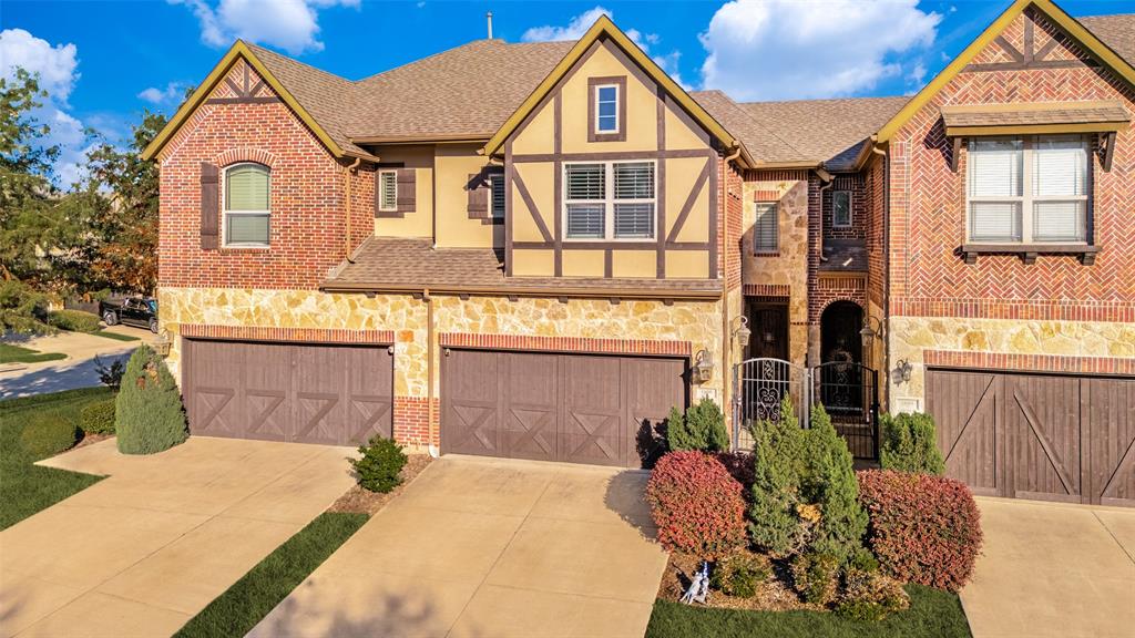 Well-maintained two-story townhome featuring 2 bedrooms, 2.5 baths, and a 2-car garage. The inviting open-concept floor plan creates a seamless flow between the spacious living area, dining space, and kitchen, making the main level both functional and comfortable. The kitchen features granite countertops, stainless steel appliances, a generous pantry, and a convenient built-in spice rack. Neutral finishes throughout the home are complemented by plantation shutters, framed mirrors, remote-control ceiling fans, and a speaker system. Upstairs, both bedrooms offer comfortable living space and convenient access to full baths. The primary suite features an ensuite bath and access to a private balcony, providing an additional outdoor retreat. The fenced backyard includes a patio and turfed yard, offering a low-maintenance outdoor area for relaxing or entertaining. Carpet replacement is planned, adding a fresh finishing touch to the home. Additional features include energy-efficient design, included refrigerator, washer, and dryer, and thoughtful upgrades throughout. Ideally located with convenient access to DFW Airport, major roadways, shopping, dining, and entertainment. The community also offers a greenbelt, jogging and bike paths, and a playground, adding to the neighborhood's amenities and appeal.