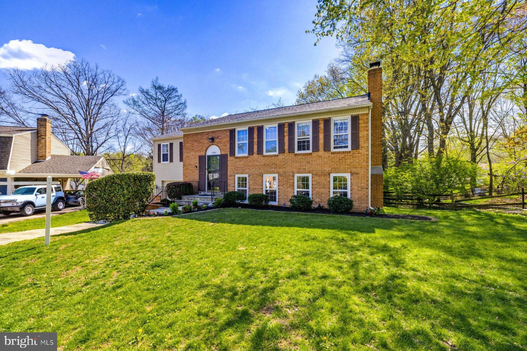 Welcome home to 7305 Langsford Ct, a beautifully updated split-foyer home tucked on a quiet cul-de-sac in sought-after West Springfield! This home is truly move-in ready and features 5 bedrooms and 3 full bathrooms and a gorgeous backyard and deck.Step inside to a welcoming foyer with a smart lock front door that leads you up to the main level. The living room is bright and spacious with recessed lighting and large windows. The dining room flows into the kitchen, making entertaining easy. The renovated kitchen (2021) features beautiful quartz countertops, white shaker cabinets, stainless steel appliances including a gas range, a subway tile backsplash, and a peninsula for extra prep space and seating. Wow! A sliding glass door leads to the large back deck, and a barn door pantry adds a fun and functional touch. The main level features three bedrooms and two full bathrooms, thoughtfully remodeled in 2021. The spacious primary suite features two closets including a walk-in, and a double vanity. The second bedroom also features a walk-in closet. The third bedroom includes a custom built-in unit that functions as both a bookshelf and workspace, a truly unique touch!The walkout lower level offers a large rec room with recessed lighting and a gas fireplace. Two additional bedrooms, a remodeled full bathroom (2021) with a walk-in shower, and a laundry area with washer and dryer (2021) complete the lower level. Outside access to the paved backyard space under the deck includes a storage shed, great for extra storage.The attached garage features a finished bonus space currently used as a private home gym, with room for parking as well.Updates include a new roof (2025), smart programmable thermostat (2025), garage door (2023), siding (2019), electrical panel (2021), water heater (2021), kitchen (2021), LVP flooring on both levels (2021), all three bathrooms (2021), windows (2021), HVAC (2016), and fresh paint throughout.Zoned for Hunt Valley Elementary, Irving Middle School, and West Springfield High School. Excellent location just outside the Beltway! Convenient access to major roads including Fairfax County Parkway, 395/495/95. Close to Metro bus stops, Franconia-Springfield Metro station, commuter lots, and the Rolling Rd/Burke VRE stations. Also nearby are George Mason University, Ft. Belvoir, Lake Accotink Park, Burke Lake Park, Huntsman Lake, South Run Rec Center, Springfield Golf and Country Club, Springfield Town Center, Springfield Plaza, and a plethora of restaurants. Just minutes to DC, the Pentagon, Reagan National Airport, Alexandria, Arlington, Tysons Corner, and more. Very walkable community with nearby bike trails and walking paths. Within two miles of local shopping centers including Huntsman Square, Rolling Valley Mall, and Burke Town Plaza. Nearby community swim and racquet clubs.This home is fully updated, move-in ready, tucked on a cul-de-sac in a prime Springfield location and won't last long. Make your appointment today!