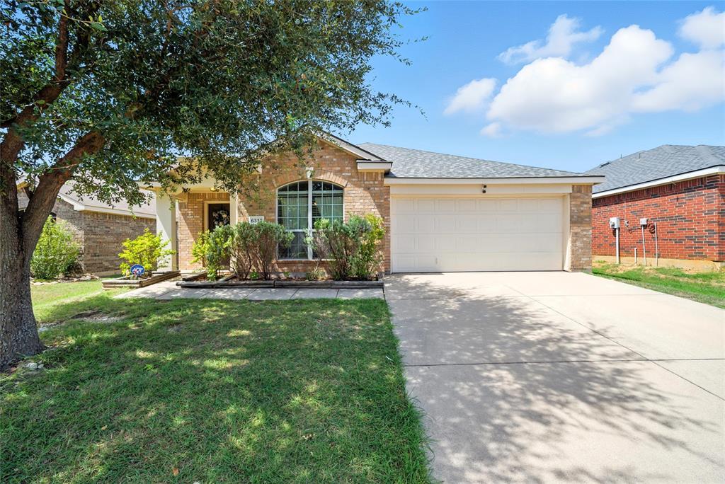 Welcome to 6337 Stone Lake Drive, a charming 3-bedroom, 2-bathroom home in the desirable Stone Creek Ranch neighborhood. This well-kept home offers an open-concept living area filled with natural light and neutral finishes. The kitchen features granite countertops, stainless steel appliances, and a spacious island perfect for everyday meals or entertaining guests. The primary suite includes a large walk-in closet and an ensuite bath with dual sinks and a relaxing garden tub. Enjoy outdoor living with a covered patio and a fenced backyard that's great for pets, or weekend barbecues. Community amenities include a pool, playground, and scenic walking trails. Located in the top-rated Eagle Mountain-Saginaw ISD and close to shopping, dining, and major highways, this home is move-in ready!