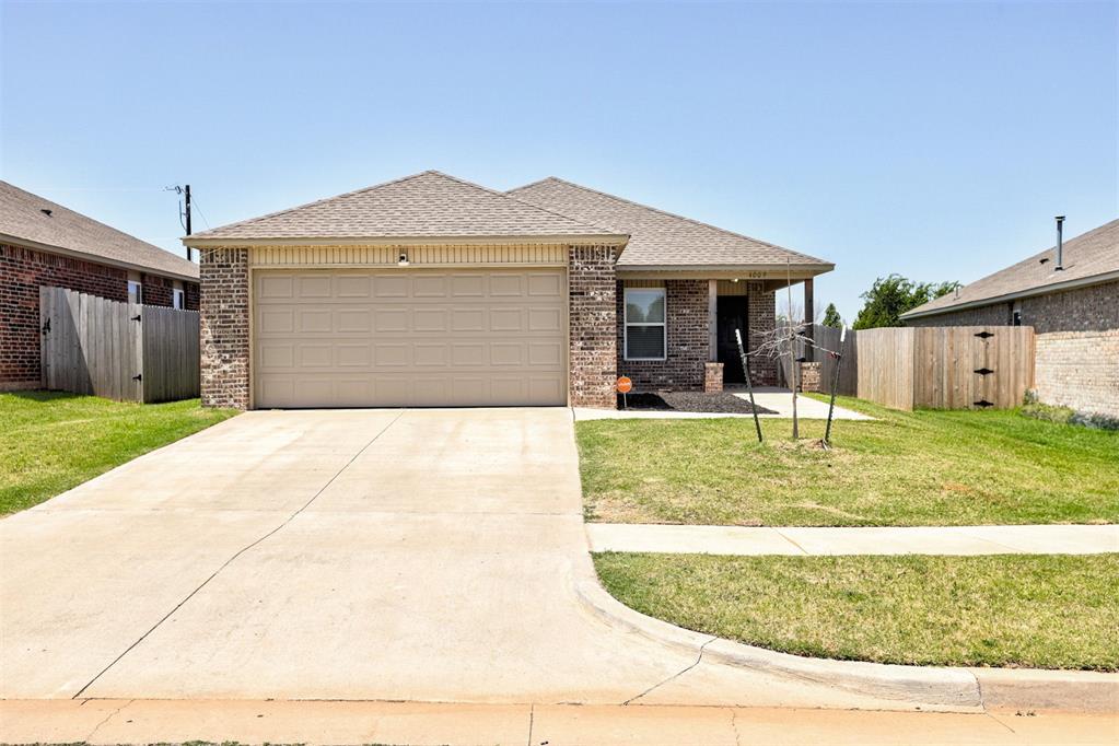 Located in the quiet Sienna Ridge neighborhood, this 3 bed, 2 bath home is move in ready! The open floor plan offers a conformable living area and a kitchen with modern appliances and plenty of counter and cabinet space. The primary bedroom has a private bathroom and a walk-in closet for added convenience. The 2 additional bedrooms are well-sized, offering plenty of flexibility. Outside, the backyard features an extended concrete patio with a pergola, creating the perfect space for outdoor entertainment or relaxing in the shade. The neighborhood is peaceful and walkable, with sidewalks throughout. This home is also conveniently located, with quick access to the Turnpike, I-40, and the airport. Dining, shopping, and entertainment are just minutes away, and Tinker Air Force Base is a 27-minute drive. Book your showing today!