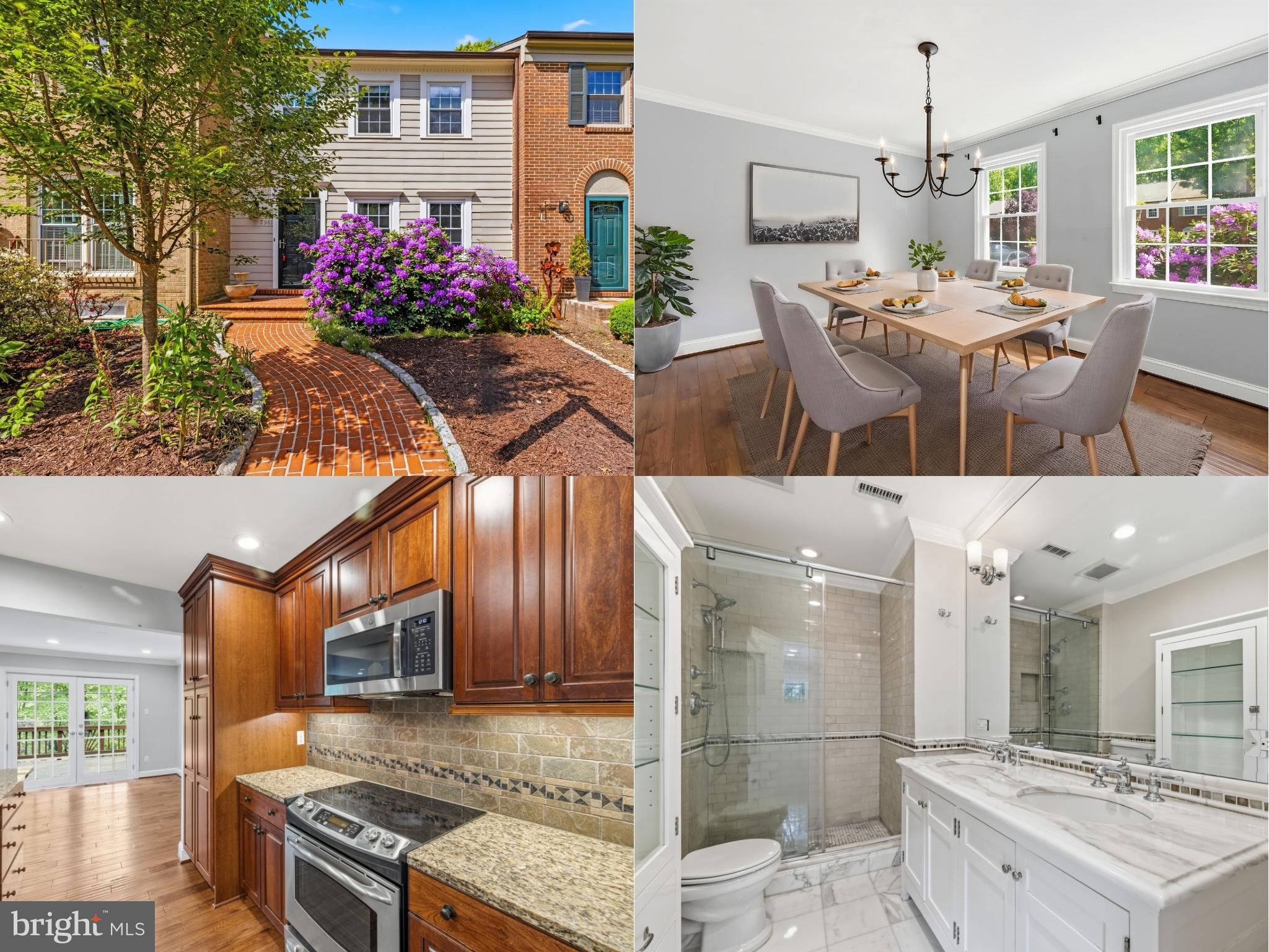 Welcome home to this beautifully maintained 3-bedroom, 2 full and 2 half bath townhome offering over 2,200 square feet in the intimate 38-home Covered Bridge community.Step inside to an open, light-filled main level featuring rich hardwood floors and inviting living spaces. The spacious dining area flows seamlessly into a chef’s galley kitchen with dark cherry cabinetry, granite countertops, stainless steel appliances, and a wall oven. Just beyond, the generous family room offers recessed lighting and French doors leading to a private deck, perfect for indoor-outdoor living.Upstairs, the primary suite features a custom walk-in closet and a spa-like primary bath with a glass-enclosed shower and dual vanity. Two additional bedrooms offer ceiling fans, spacious closets, and access to an updated full bath.The fully finished lower level provides flexible living space with a cozy rec room featuring a wood-burning fireplace and French doors opening to the patio. A separate bonus room is ideal for a home office, gym, or guest space.Step outside to enjoy professionally landscaped front and back yards surrounded by mature trees, offering privacy and a peaceful setting. The private deck with built-in privacy walls overlooks a stunning stone paver patio below. A custom-built shed with electric provides convenient additional storage.Recent upgrades include new roof (2024), water heater (2021), updated bathrooms (2021), windows (2016), fresh paint throughout, recessed lighting, water softener system, and HVAC professionally serviced in 2025.Located in a prime commuter location with easy access to I-95, Fairfax County Parkway, and Route 1. Close to Franconia-Springfield Metro, Lorton VRE, Fort Belvoir, and major destinations including DC, the Pentagon, and Reagan National Airport. Enjoy nearby parks, golf, trails, shopping, and dining, plus access to a private community trail connecting to Fairfax County trail systems along the Pohick River. Some photos virtually staged.