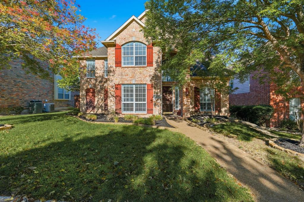 Recently updated Highland Home nestled in desirable Suncreek Estates! This immaculate residence offers four bedrooms plus a dedicated office, with two spacious living and dining areas. Elegant hardwood floors flow through the entry, living room, upstairs family room, and primary bedroom. Soaring ceilings and plantation shutters enhance the light-filled entry and open living spaces. The kitchen features stainless Bosch appliances, granite counters, custom cabinetry, a center island, and a gas cooktop—overlooking the living area and breakfast nook with views of the backyard. Enjoy outdoor living on the deck beneath the cedar arbor, perfect for entertaining or relaxing. Conveniently located near schools, dining, entertainment, and major freeways.