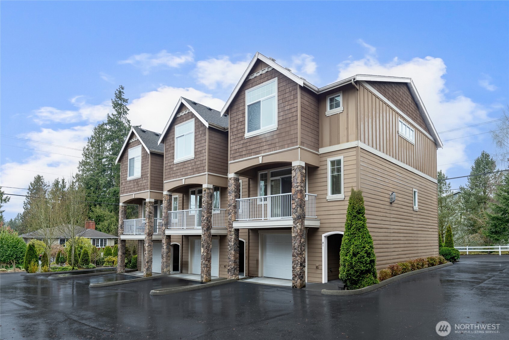 Newly available opportunity in a highly desirable Edmonds community. 12 townhomes priced well below replacement cost at $363 per finished SF, not including the 7368 SF of garages. Triplex structure provides for 8 end units. Originally built in 2008 and previously sold to the current owner, these homes are now being offered to new owners for the first time. Beautiful and spacious tri-level townhouses located in a prime Edmonds location at the corner of 48th Ave W and 164th St SW. This well-maintained contemporary home offers 1,724 SF of comfortable living space  with an open floor plan designed for modern living. The large kitchen features granite countertops, quality appliances, and plenty of cabinet space, opening to bright living and dining areas highlighted by hybrid wood flooring and a custom stone gas fireplace.  Upstairs, the spacious primary suite boasts a cathedral ceiling, walk-in closet, and a full bath with dual sinks. Two additional bedrooms and a full bathroom provide plenty of space for guests or home office. Additional features include an energy-efficient radiant hydronic heating system, in-unit washer and dryer. Don't miss the ginormous 614 SF 2-car garage with extra space for hobbies and storage. Conveniently located with easy access to Highway 99, I-5, and I-405, and within the highly regarded Edmonds School District. Close to shopping, dining, and everyday amenities.  Separately deeded as condos for future individual sale potential.