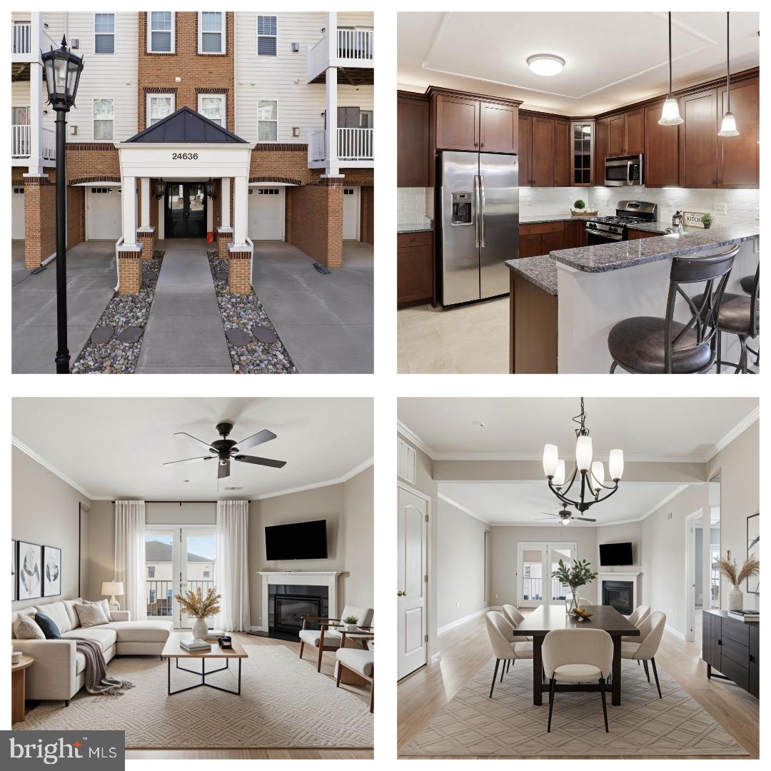 Welcome to this Former Model in the sought after Centre Park Condos located in the Stone Ridge Neighborhood. This floorplan has 3 bedrooms, 2 full baths PLUS the den space for an additional room that is one of the favorite layouts for buyers! The gourmet kitchen has the highest level cabinets with tons of details: glass cabinets, pull out lower shelves in the base cabinets, plus upper and lower lighting for added decorative touches! Beautiful backsplash, granite counters and stainless steel appliances make this a kitchen that will wow you! Both bathrooms also have upgraded finishes throughout and beautiful tile details! Gorgeous wide plank LVP in the living areas and the hallway. The open concept floorplan has a dining room off of the kitchen which leads to the living room with gas fireplace. The den connects to a large laundry room with great storage. The owner's bedroom has a large walk in closet. Decorative touches throughout with extensive mouldings! In addition to being a wonderful floorplan, this condo has 1 of the 2 oversized garages for the whole building! This adds a lot of storage to the garage which is a great perk! The extended driveway (can fit 2 cars tandem) is right next to the building's front door. Must see and priced to sell!