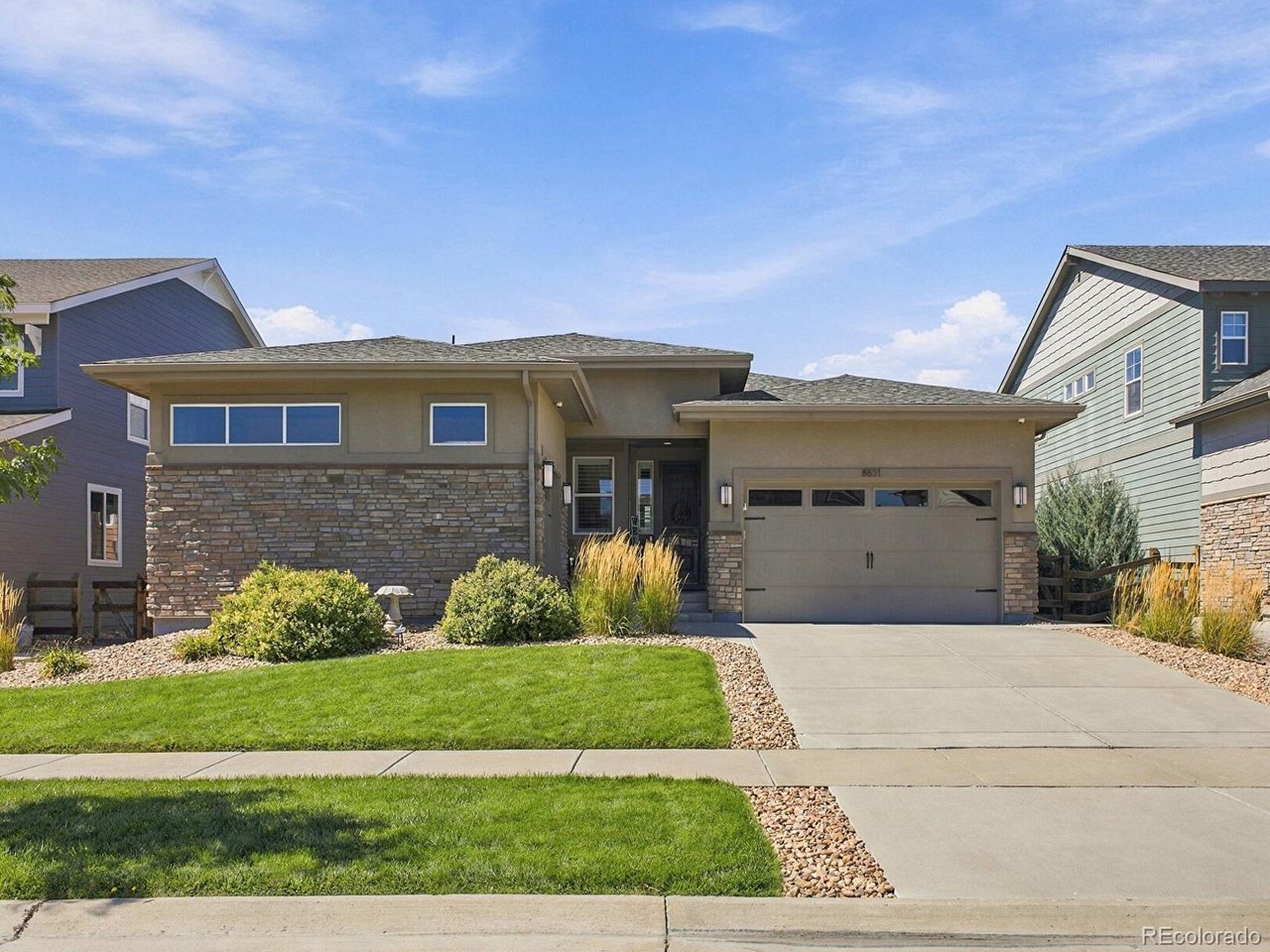 Rare Leyden Rock Ranch!  Immaculate home with fully finished basement.  Approximately 4,244 total square feet.  4 bedrooms + study, 4 bathrooms and a 3-car garage (lots of storage).  Open floor plan with high ceilings and lots of light (great room concept). Gas fireplace. Main floor laundry connected to master walk-in closet.   Plantation shutters. Gourmet kitchen with plenty of cabinet space, double-oven, stainless steel appliances.  Wet Bar in basement, Pool table and Hot tub included. Extremely desirable, very quiet neighborhood.  Great location - Leyden Rock community with access to clubhouse, playgrounds and pool. Close to walking/biking trails, shopping, schools and restaurants.  Must see - Seller has truly loved living in this wonderful home!