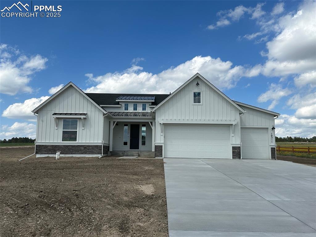 Ready now!  Ashton ranch plan in the Retreat at Timber Ridge. 4 bedroom, 3 bath, formal dining, 3 car garage home. Farmhouse style exterior.  Open concept vaulted great room has gas fireplace with floor to ceiling stone.  Gourmet layout kitchen features maple cabinets in a pecan finish with an espresso stained island, crisp Frost White Quartz countertops, pantry, and stainless steel appliances including a gas cooktop with exterior venting chimney hood.  Dining spaces include a breakfast nook, island and formal dining room.  From the breakfast nook walk out onto the partially covered patio perfect for relaxing or entertaining.  Primary bath has expanded shower, free standing tub, double sinks and walk-in closet.  The finished basement features a large rec room with a wet bar and fireplace.  Two basement bedrooms, both with walk-in closets, share a bath.  Large unfinished storage area can be finished as an additional bedroom.  The home comes equipped with air conditioning, radon mitigation system and smart home package.  All 3 bays of the garage includes 4' forward extension to accommodate longer vehicles or provide extra storage.  Property is located in a covenant protected community.  Seller incentives available.