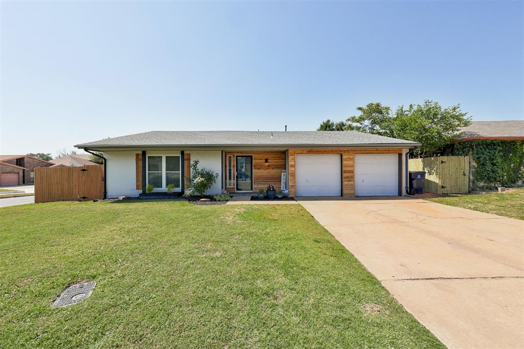 Welcome to this beautifully renovated 4 bed, 2.5 bath home offering over 2,200 square feet of flexible living space. Set on a prime corner lot with striking curb appeal, the 2023 exterior upgrades include charming cedar accents and brand-new energy-efficient windows for modern style and comfort. Inside, you’ll love the natural light that fills the spacious main living areas with easy-care wood-look ceramic tile throughout. Recent improvements include new carpet as well as a new HVAC unit. Two separate living spaces offer incredible flexibility—design a cozy den, game room, library, or playroom to fit your needs, with built-in shelving adding character and function. The stylishly updated kitchen features stainless appliances (refrigerator included!), sleek quartz countertops, and contemporary lighting—perfect for everyday cooking and entertaining. A generous entryway with a convenient half bath welcomes guests with ease. The roomy primary suite includes THREE closets for exceptional storage, while secondary bedrooms provide plenty of space for family or guests. Enjoy new blinds throughout the home and a storm shelter in the garage for added peace of mind. Step outside to a large patio ready for summer gatherings. This move-in-ready property combines thoughtful updates with the space and location you’ve been looking for. Come see it for yourself!