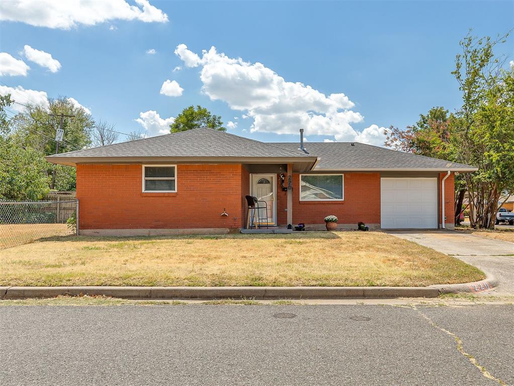 Take a look at this little gem! This immaculate home has been very well cared for and is move in ready. Completely rebuilt in 2015/2016! Everything but the slab and brick was replaced at that time. You can enjoy the open concept with that amazing kitchen island. Stainless steel appliances, custom cabinetry for great storage, and granite counters provide so much usable space in the kitchen. Partial garage conversion gives this home an extra space for dining or flex room for an office, gym, or family space while still getting the benefits of having a garage for storage. The 3 bedrooms are large with ample closet space. Darling bathroom with pedestal sink. No carpet in this house! You will love the wood look vinyl throughout. Huge backyard, completely fenced, and offering peace of mind with the in-ground storm shelter. You cannot beat this location to entertainment, shopping, restaurants, recreation, and public services. I35 access only a half mile away makes for an easy commute to Tinker Airforce Base, OU, or OKC.