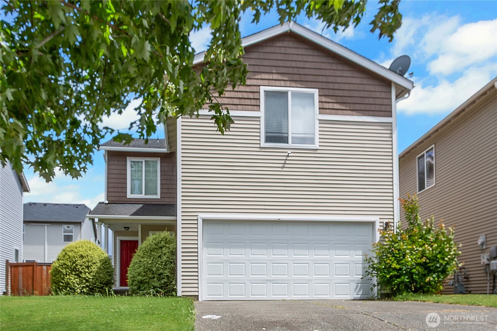 Welcome to Yelm's highly sought-after Tahoma Terra community, featuring this beautiful Craftsman-style home offering 3 bed/2.5 baths & 2,310 sf of thoughtfully designed living space, providing the perfect blend of everyday living & entertaining. Filled with natural light, the open-concept main level features updated LVP flooring, spacious living & dining areas, & a well-appointed kitchen with sleek quartz countertops, SS appliances, mahogany cabinetry, & a large pantry. A cozy family room provides additional gathering space, while behind elegant double doors, you'll find a private office/den ideal for remote work, study, or creative pursuits. Upstairs, the expansive primary suite offers a luxurious 5-piece bath with dual vanities, soaking tub, separate shower, & impressive walk-in closet. Two additional bedrooms (both with walk-in closets), a spacious bonus/media room, full guest bath, & a convenient laundry room complete the upper level. Enjoy outdoor living on the large patio overlooking the fully fenced backyard—perfect for entertaining, pets, or play. Modern finishes, flexible living spaces, & thoughtful design make this home stand out. Ideally located near shopping, schools, restaurants, golf, parks, & walking/biking trails, with JBLM just 20 minutes away. Easy access to Olympia, Tacoma, Puyallup, & King County. Exceptional value for a spacious, well-designed home in one of Yelm's most desirable communities. (Short sale subject to lender approval). Welcome home!