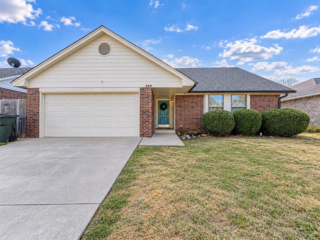 Tucked away on a quiet dead-end street approximately 10 minutes from OU, with restaurants, shopping and everyday conveniences nearby, this thoughtfully updated home is beautifully finished and ready for its next owner.Beautifully refreshed and move-in ready, 420 Crest Place blends stylish updates with a convenient Norman location. Fresh interior paint, wood-look tile and luxury vinyl flooring create a clean, updated feel throughout. Other major improvements include a new roof, roof decking and gutters completed in August 2025, along with a new garage door and opener installed in May 2026.The generously sized backyard offers plenty of flexibility for entertaining, gardening, play, or exploring the potential for a future ADU, subject to city approval.