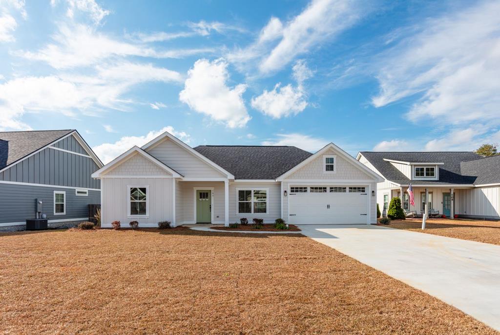 Don't miss your chance to own this beautifully crafted home in the popular Stony Brook subdivision!  As soon as you walk through the front door you will notice the open floor plan that makes this home feel special.  The kitchen features quartz countertops, a built-in pantry, tons of storage, and a large center island that overlooks the living room.  The master suite features a trey ceiling, a large walk-in tile shower, double vanities, and a massive walk-in closet! On the other side of the home, you will find two spare bedrooms, a hall closet, and a guest bathroom with beautiful quartz countertops. With a covered back porch, a nice back yard, and an enclosed garage this home is a must see!