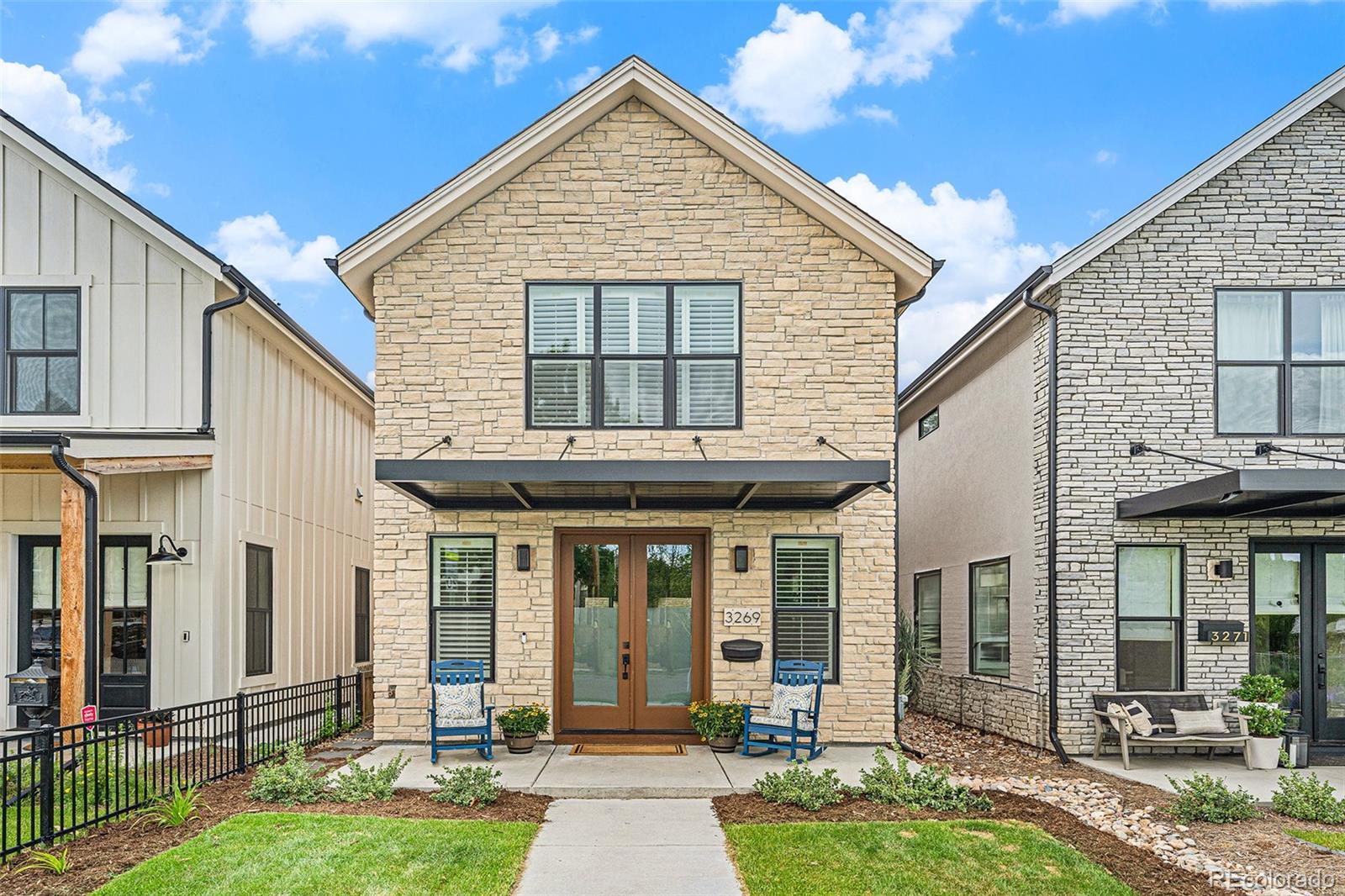 Amazing custom-built Modern Traditional home in perfect Highlands location. Steps to the shops and restaurants on 32nd, with easy access to Sloan's Lake, and one block from Edison elementary school! This well-thought-out home is sure to impress, with every square foot creatively used. Enjoy the open first floor plan with hickory floors centered around a chef’s kitchen, anchored by an oversized island, quartz countertops, 48" dual fuel range, and matching built-in refrigerator & freezer. The focus of the living room is the 42" gas fireplace with shiplap surround and oversized glass sliding doors leading to the backyard. Don't miss the mudroom that provides ample storage for coats, shoes etc. The upstairs has 14' vaulted ceilings, hickory floors, 3 bedrooms, 2 bathrooms, and a laundry room. The luxurious primary suite flaunts a large balcony, fireplace, soaker tub, walk-in shower, and two closets. The carpeted basement includes a large living room, kitchenette, two bedrooms, dual-sink bathroom, and second laundry space. This basement boasts tall 9’ ceilings, XL egress windows and a private side door entrance which provides an option to Airbnb the basement. The backyard has a covered patio, a gas line for a grill, and a detached 2 car garage. Call today to schedule a showing!
