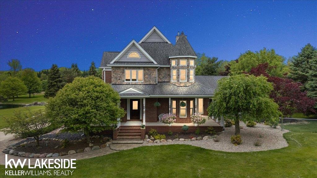An unparalleled opportunity to own an extraordinary executive-style estate, a magnificent property that embodies a true lifestyle. Seamlessly blending historic Victorian charm with modern luxury, this private sanctuary spans over 5 meticulously landscaped acres.  Over $560,000 in recent upgrades transformed this home into a testament to sophisticated living, promising an unparalleled experience of comfort and elegance. A distinguished tone is set from the moment you arrive, as the driveway is illuminated by vintage cast iron lamp posts from downtown Rochester. The fully remodeled chef's kitchen complete with a cozy hearth area, stands as a culinary masterpiece. This heart of the home flows effortlessly to a generous 560+ sq ft covered deck and expansive outdoor spaces, your ideal backdrop for grand entertaining or intimate dining. Experience seamless indoor-outdoor living with a wrap-around covered porch inviting peaceful moments.  A bridge connects the main house directly to an aquatic paradise with the heated saltwater system for the in-ground pool, offering the ultimate in relaxation and recreation add the dedicated pool house and adjacent fire pit area for cozy evenings under the stars to create an expansive and cohesive outdoor entertaining oasis that rivals any resort, Discover the versatility of the 800+ sq ft stand-alone carriage house. Beautifully appointed with extensive oak finishes, it offers endless possibilities as a private executive office, luxurious guest accommodations, or an inspiring creative studio. For the golf enthusiast, hone your skills on your very own private backyard tee and putting green. The finished walkout lower level features a brand new kitchen, a built-in sauna, a full bath and a ready to finish Jacuzzi room. This space is poised to become your ultimate retreat for recreation and rejuvenation. Retreat to the luxurious owner's suite, a spa-like escape boasting a newly remodeled private bath, highlighted by a gorgeous freestanding tub and a spacious, invigorating shower. Modern co