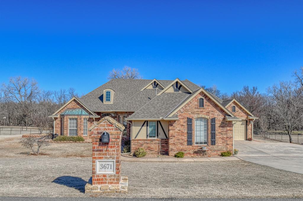 One owner home/wonderfully maintained; 4Bed/2.5 baths/open floor plan; split bedroom plan; fireplace; enclosed back patio with heat source added; firepit; storm shelter in garage plus additional storage; granite countertops; formal dining; island in kitchen; pantry;  enjoy country living just outside of Norman; easy access to highways; relax in back and enjoy the abundant wildlife, such as deer, turkeys etc.; upstairs bonus room with 1/2 bath can be 4th bedroom; office; game room; endless possibilities for use; call today for your personal showing; Great Neighborhood.