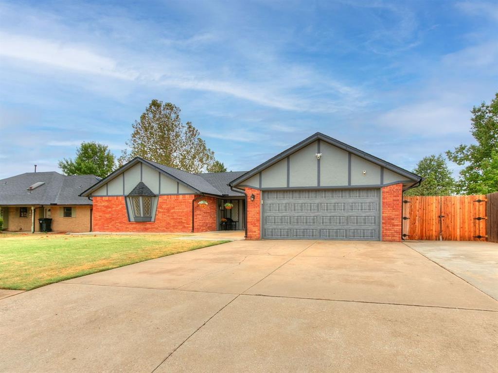 3 bedroom/2 bath immaculate home in Moore. With one of the largest lots and biggest backyards! Beautiful and updated. No carpet. This whole house inside and out has been upgraded. Outside there has been a lot of extra concrete added around the front porch area, the sides on the house. On the west side of the house, there is concrete and a double gate with extra room. On the east side is concrete plus a shed added. Updates include new pool pump, new roof, new garage door,  new flooring, bathroom updated, kitchen has new updates, new a/c, new shed, new gutters. House has an inground storm shelter in the garage. The backyard is an oasis with a large backyard, shed, deck, covered patio, pool with new everything. You will find an inviting entry way, beautiful living room with beams, the cutest kitchen. Down the hallway you will find the bedrooms with the main bathroom in the hallway. Master bedroom has a walk in closet and a large bathroom of its own. Location is in the middle of Moore right by I-35, close to everything.