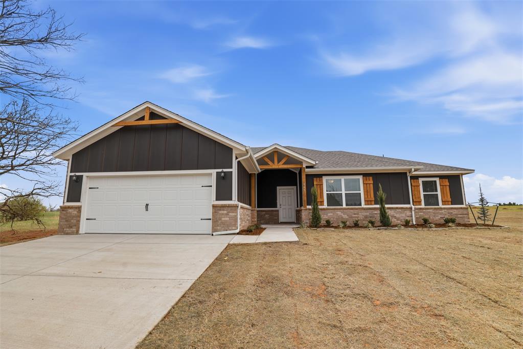 Acreage, pond access, and brand-new construction rarely come together this well, especially at this price point or with a builder incentive of $3,500. Positioned on an exceptional 1.81-acre homesite, this brand-new Quail plan offers a setting that immediately stands out from the competition. The rear portion of the property extends into a semi-private pond, giving this homesite direct access and creating the kind of peaceful backdrop buyers dream about but rarely find in newer construction.The oversized lot and scenic surroundings create a sense of space and privacy that’s becoming harder and harder to find. Inside, the thoughtfully designed home blends modern style with practical everyday living. The open-concept layout creates a natural flow between the kitchen, dining, and living spaces, making the home feel bright, welcoming, and ideal for entertaining or relaxing evenings at home.The kitchen serves as the centerpiece of the home with abundant cabinetry, generous counter space, modern finishes, and a large center island perfect for gathering with family and friends.The primary suite was designed as a relaxing retreat, offering a spacious bedroom, well appointed bath with excellent closet space. Secondary bedrooms provide flexibility for guests or office. Every inch of the floorplan was designed with comfort and functionality in mind.  Outside is where this property truly shines. With nearly two acres, buyers have room to create the lifestyle they’ve been looking for, future outdoor entertaining spaces, firepit areas, gardens, workshops, or simply enjoying the quiet Oklahoma sunsets.Cumberland South continues attracting buyers looking for new homes with larger homesites while still offering convenient access to Guthrie, Edmond, and Oklahoma City. Homes with pond access like this are incredibly difficult to find and this property a rare opportunity in today’s market. Photos are of a completed model intended to show the quality, craftsmanship, and design
