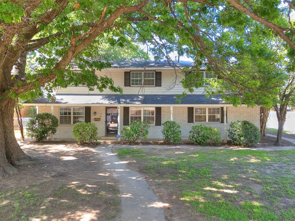 Welcome to this spacious & inviting home in the heart of Norman! Situated on a generous quarter-acre lot, this property offers the perfect blend of space, character, & convenience with Monroe Elementary right across the street! This home features 3 Beds, 2 Baths, 2 Car Garage with a Study/flex room, Den, guest space (no closet downstairs with a Fireplace. Built in the mid 1960's the home offers solid construction & timeless charm with large mature trees in the Hilltop Subdivision. The home has a functional layout with multiple living areas ideal for everyday living & entertaining. The kitchen flows easily into the main living space. The oversized backyard is perfect for outdoor living. Two Fireplaces are in the home: one in the Study/Flex Room, Den room & one in the Master Bedroom. Updates include: Remodeled Kitchen, New Appliances, Quartz Countertops, Backsplash, Lights, Paint, Flooring, New Exterior Paint, New Metal Garage Doors, New wood Flooring, Lights, Hardware throughout on the First Floor. New Carpet, Paint, Lights, Hardware, New Glass & Tile Shower are Upstairs. Bedrooms are all Upstairs. Fence was replaced 5 years ago. This home is perfect for a residence or as a rental for college students.  A Brand new Roof will be installed by seller prior to closing with an Executed Buyer's Contract.