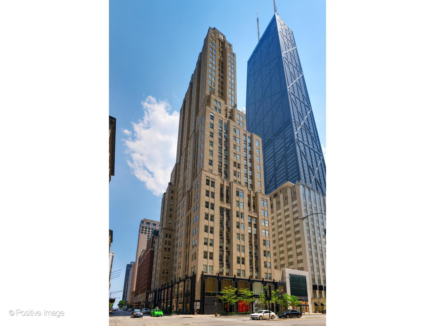 Exquisitely appointed, one-of-a-kind 2000 SQFT one bedroom residence at the historic Palmolive Building! This space was thoughtfully designed with bespoke details throughout creating the ideal space to entertain. A graciously sized living room has a fireplace, large picture windows overlooking Michigan Avenue, built-in surround sound, and antique mirrored shelving. The impressive formal dining room features Venetian plaster walls and custom drapery and sheers by Holly Hunt, setting the scene for unforgettable dinner parties for even your most discerning guests. A large, eat-in chef's kitchen includes top-of-the line appliances, granite counters, and ample cabinet space. A stunning powder room completes the entertaining space. Custom wallpaper in the kitchen, powder room, and bedroom was designed by Philip Jeffries and Maya Romanoff. The sumptuous corner bedroom suite enjoys northwest exposures, a wall of custom closets, and a luxurious ensuite bathroom clad in Carrara marble with an oversized shower, separate jetted tub, and dual vanity. The laundry room features oversized, stackable washer/dryer, a sink, and cabinet storage. The Palmolive Building offers world-class amenities: 24-hour door staff, onsite manager and engineer, gym, steam room, and the Beacon Club party room. An onsite valet garage is available, with a parking right for one car included in the price.
