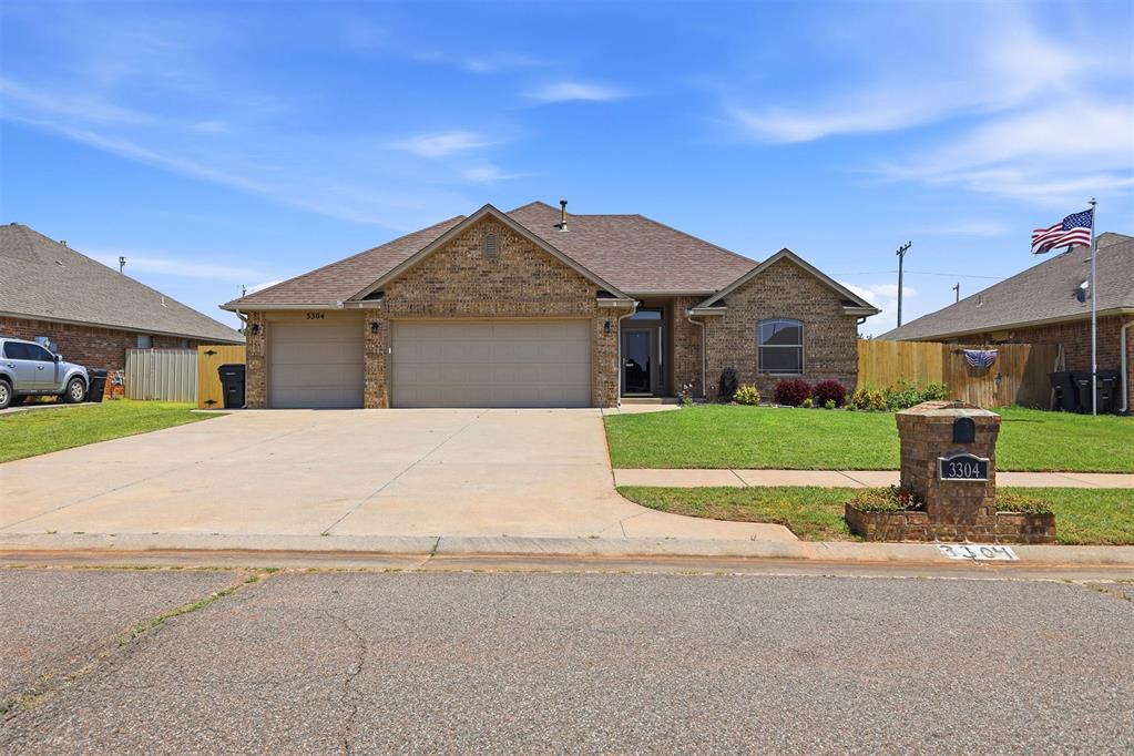 Welcome to this beautifully maintained traditional-style home in the highly desirable Northridge community of Oklahoma City. Offering 1,489 square feet, 3 bedrooms, 2 bathrooms, and a spacious 3-car garage, this home effortlessly blends timeless design with modern-day comfort. Inside, you'll be welcomed by an open-concept floor plan filled with abundant natural light, beautifully crafted wood finishes, and exceptional storage throughout. The thoughtfully designed kitchen is both functional and inviting, featuring a gas range, generous cabinetry, expansive counter space, and a large center island with bar-top seating that's perfect for everyday living and entertaining. The private primary suite serves as a peaceful retreat, complete with a spacious walk-in closet, soaking tub, separate shower, and private water closet. Step outside to a covered patio overlooking a generously sized backyard, offering plenty of space to unwind, host guests, or simply enjoy the outdoors. all of this situated just 15 minutes from downtown Oklahoma City and Tinker Air Force Base, with quick access to I-240, this home delivers the perfect balance of quality craftsmanship, everyday convenience, and a location you'll be proud to call home.