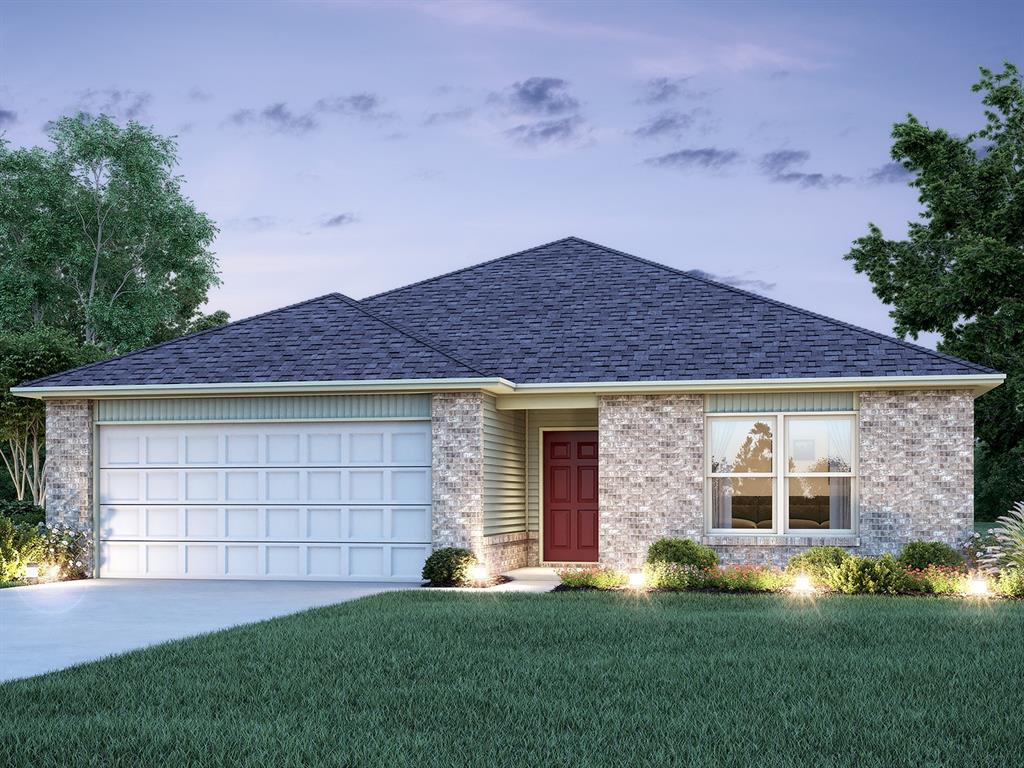 The FOSTER floor plan is a single-story home that blends style with functionality. Two secondary bedrooms share a bathroom in the hall at the front of the home, while the owner’s suite is tucked into the back corner with a private bathroom. Down the hall is the free-flowing main living area, which includes a kitchen with a center island, a welcoming family room and a dining room with a covered rear patio. A convenient two-car garage completes the home. Prices, dimensions and features may vary and are subject to change. Photos are for illustrative purposes only.