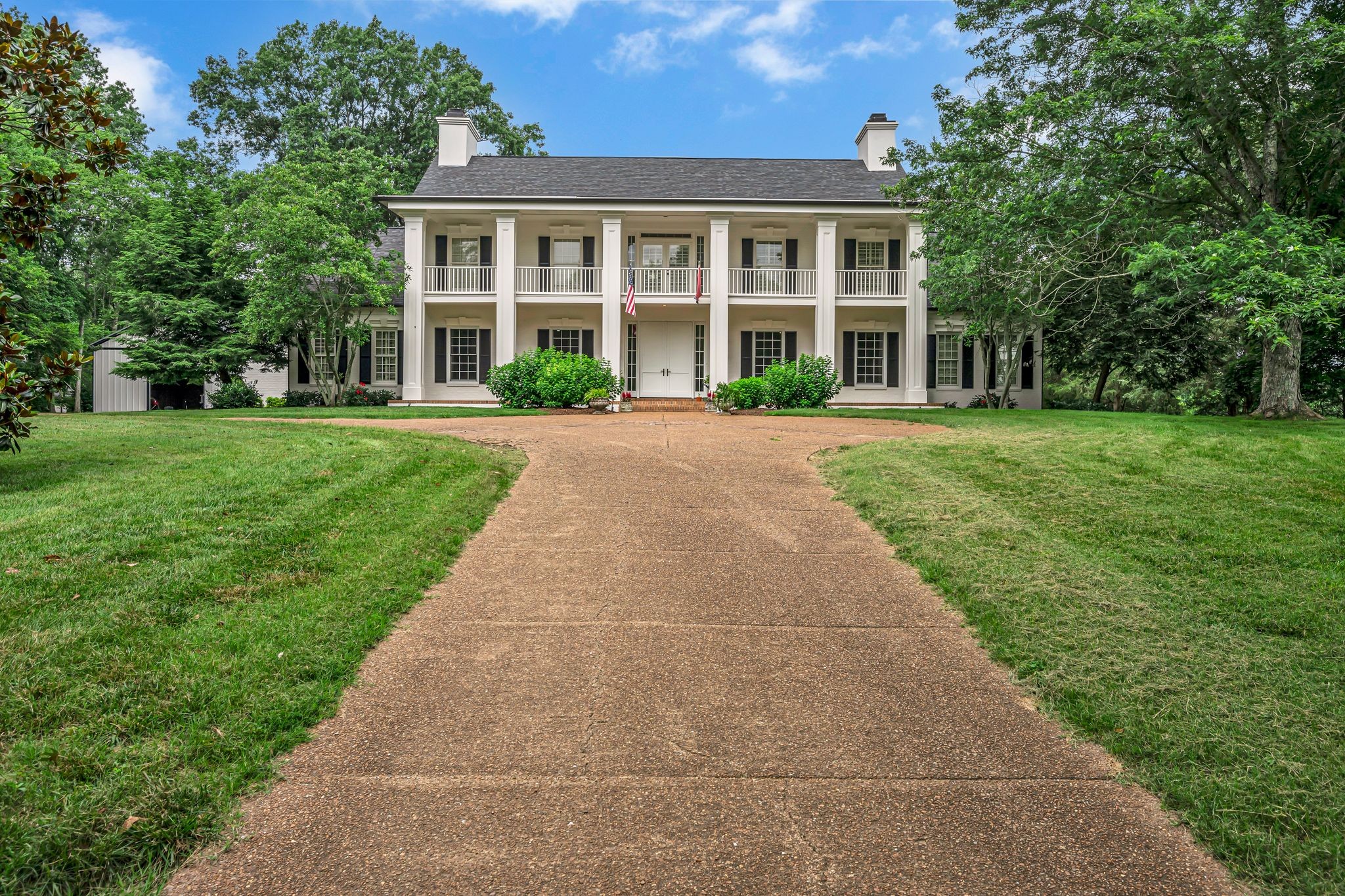 Rare chance to acquire home in highly coveted area of Williamson County.  Large rooms with open floor plan, renovated in-ground pool. 600 square foot 1850s log cabin guest house with kitchen and full bath. 1525 square foot storage barn/garage.  Entire acreage fenced, invisible fenced, and gated. 10' ceilings on first floor and 9' ceilings on second floor. New Pella windows throughout.  The tree-lined drive makes for a stunning entrance from the entry gate.  Historic drystack stone wall down entire frontage, small pond.