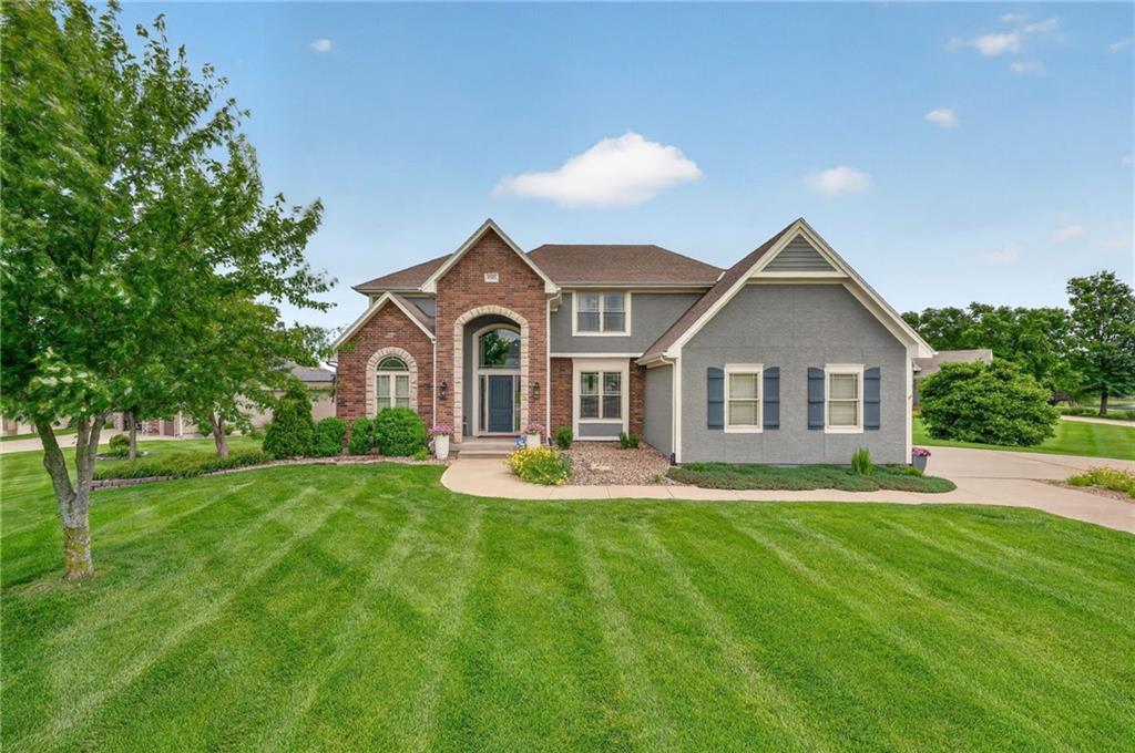 STUNNING meticulously maintained 1 owner 5-bedroom, 4.5-bath home in the highly sought-after Raintree Lake community. This home offers over 4,000 square feet of beautifully finished living space plus abundant storage throughout, this home combines luxury, functionality, and an incredible outdoor living space.From the moment you walk in this open floorpan with so much natural light will make you feel right at home. Main level has a sitting area or formal dining room, large living room area, primary bedroom, large walk-in pantry, additional appliance garage pantry, large kitchen with double oven, laundry room, and 1/2 bath. The newly updated kitchen and spa-like primary bath bring a fresh, modern feel to the home. The entire interior has been freshly painted. The spacious main-level primary suite features a stunning oversized bath and large walk-in closet. Generously sized secondary bedrooms snd the open-concept living spaces are perfect for entertaining and everyday living. A large walk-in prep kitchen with open shelving adds extra convenience and style for cooking and hosting.Finished basement has epoxy floors, a large entertainment area, full bath and 5th bedroom or office.  Over 500 ft of additional storage in unfinished area as well as double door for lawn mower storage.Step outside to your own private backyard oasis featuring peaceful lake and pond views, a fenced yard with gate access to the common area—perfect for family kickball, soccer games, and outdoor fun. Enjoy summer days in the inground sports pool with plenty of space for sunbathing, swimming, and jumping in with friends and family. The outdoor stone kitchen with granite countertops and bar seating creates the ultimate entertaining space.This home truly offers the perfect blend of luxury, comfort, privacy, and resort-style living! This home is agent owned and all measurements are to be verified by buying agent.