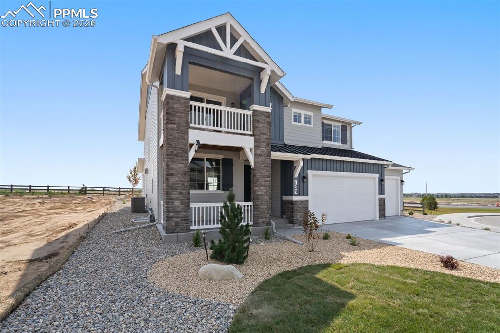 Ready now! Somerset 2-story plan with 4 car (3 car plus tandem) garage in Percheron. 5 bedroom, 3.5 bath plus loft and main level study. Gourmet kitchen showcases Shaker-style cabinets with black painted lowers and pecan stained uppers. Elegant Istanbul granite countertops, large pantry, and stainless appliances including gas cooktop and refrigerator. Owner's entry from garage features mud bench and drop zone leading into the kitchen. From the dining area walk onto the covered patio. The fireplace in the family room is flanked by built-in shelving. On the upper level the large primary bedroom leads to the bathroom with expanded master shower with seat, double sinks and spacious walk-in closet. The upper floor also hosts three additional bedrooms and a large loft. Home comes equipped with air conditioning, smart home package, blinds in beds and baths, and radon mitigation system. The finished basement includes a bedroom, a full bathroom and an expansive recreation room. Full yard landscaping now included.