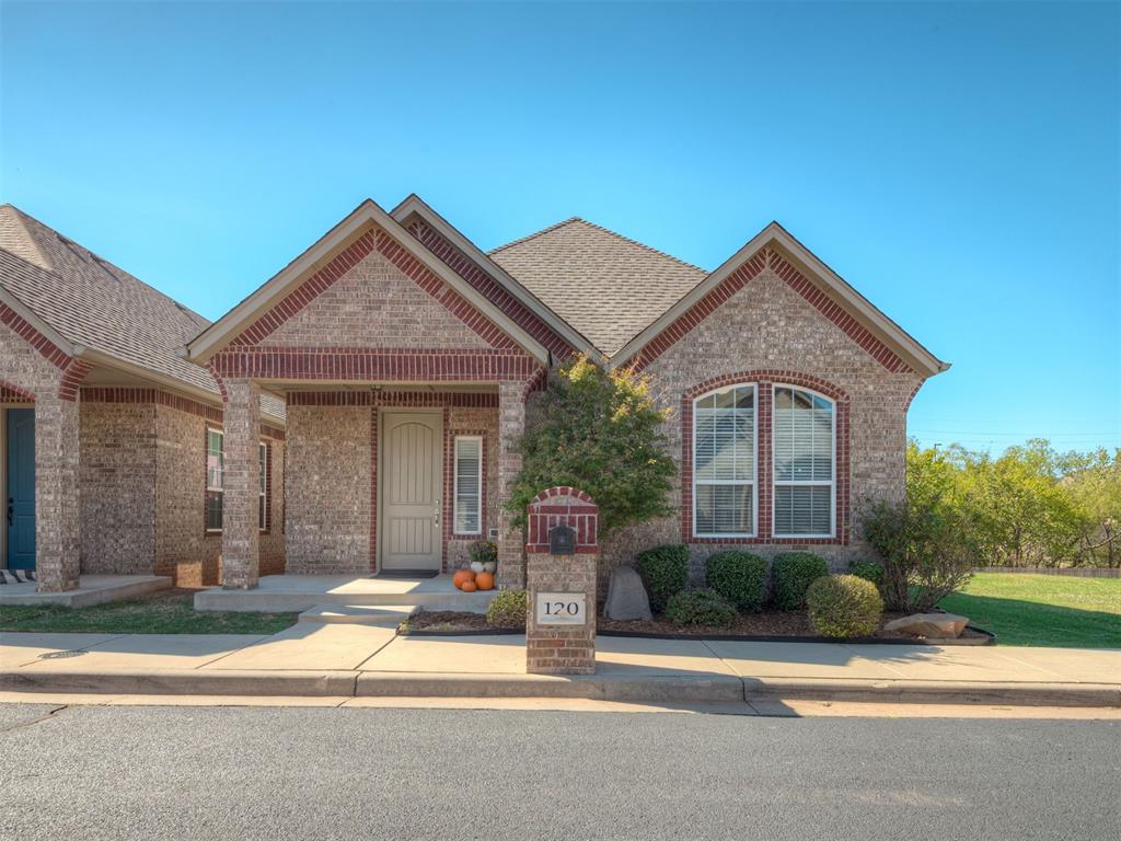 Welcome to this charming home in SUMMIT LAKE VILLAS! Located within this gated Norman community, this 3-bedroom, 2-bath home offers 1,682 square feet (mol) of living space, classic finishes, and a distinctive layout with all living areas conveniently located on the main street level.  The oversized garage is on lower level and garage entry is back of home - which allows for privacy.  Private enclosed carpeted staircase from garage to main level entry of this beautful move-in ready home!RECENT IMPROVEMENTS — SEPTEMBER 2026: New roof, carpet, gas range/oven, and microwave! Dishwasher replaced approximately one year ago.The spacious living room features wood flooring, crown molding, and a gas fireplace with decorative stone surround. The kitchen offers white cabinetry, granite countertops, subway tile backsplash, stainless steel appliances, gas cooking, and a breakfast bar.Wood flooring continues through the main living areas and third bedroom, providing flexibility for use as a home office, hobby room, or flex room. The primary bathroom features granite countertops, double vanities, and a tiled walk-in shower.A DISTINCTIVE FEATURE: The oversized garage is located on the lower level, with additional storage space and a private, enclosed staircase leading directly to the main living level. Enjoy the covered front porch and an additional covered balcony.SUMMIT LAKE VILLAS TRAIL FEATURES & AMMENITIES:  Shares common areas with SUMMIT LAKES--Approximately 1.5-mile walking trails, winding paths that pass around six catch & release ponds and neighborhood spaces.  Summit Lake Villas features a GAZEBO and POND with walking trail.  The gazebo is available to residents on a fcfs basis and great for entertaining neighbors and friends!Located in gated Summit Lake Villas, approximately 3.5 miles from the University of Oklahoma, with convenient access to campus, shopping, dining, and Norman amenities. Schedule your private showing today!