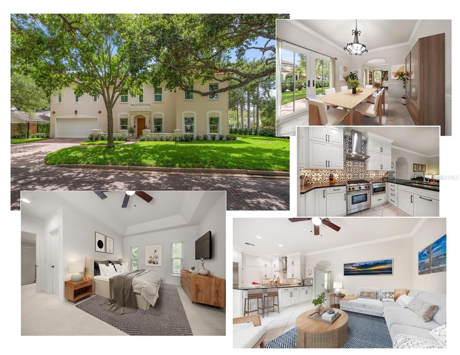 One or more photo(s) has been virtually staged. Located in the highly desirable Palma Ceia Park neighborhood and set within preferred Flood Zone X, this beautifully updated South Tampa home offers the ideal combination of luxury, peace of mind, and walkable convenience—with no flood insurance required. Solid block construction paired with hurricane impact-resistant doors and windows delivers exceptional safety, storm protection, and long-term savings. Inside, every detail has been elevated with thoughtful, high-end updates. The fully renovated dine-in kitchen features quartz countertops, a spacious walk-in pantry, and top-tier “smart” appliances, including a Wolf gas cooktop and Thermador built-in refrigerator. Throughout the home, new hurricane-rated windows and doors not only enhance security and efficiency but also fill the spaces with natural light. French doors lead to a private, landscaped backyard with a covered pergola and pavered entertaining space—perfect for al fresco dining. Upstairs, the primary suite offers two walk-in closets and a spa-like bath with quartz double vanities, a soaking tub, and a walk-in shower. Situated in the heart of Palma Ceia Park, this home is just steps from the best of South Tampa—Hyde Park Village, South Howard dining, and Bayshore Boulevard are all within easy walking distance. Here, luxury, resilience, and an unmatched walkable lifestyle come together in one exceptional package.