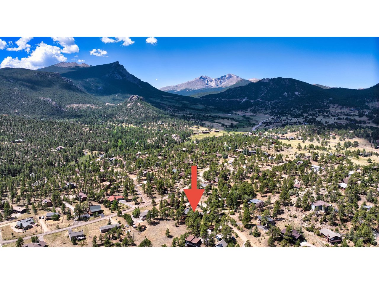 Take in breathtaking mountain panoramas from this beautifully updated mountain ranch home at 2806 Aspen Lane, Estes Park, CO 80517. This 1,860-square-foot, 3-bedroom, 2-bathroom home delivers main-level living on a generous 0.72-acre lot, with gorgeous deck offering generous outdoor living space. This open concept home was recently remodeled between 2021 and 2023 with improvements such as hardwood flooring throughout and a chef-inspired kitchen with custom Alder cabinetry, granite countertops, a farmhouse sink, and premium GE Cafe Series appliances, including an induction range/stovetop and refrigerator. Both bathrooms have been completely transformed with custom concrete countertops, walk-in showers, organic textures, and spa-inspired finishes. Additionally, an expanded deck system with a custom hot tub makes outdoor living and entertaining perfect! Other features include an over-sized garage, no stairs within the home, views of Kruger Rock, the great neighborhood of Carriage Hills, Larimer County taxes, Anderson windows, and a partially fenced-in yard using wood-and-metal fencing material, offering a sheltered clearing ideal for pets. Utilities are Town of Estes Water and Electricity ave cost $224 per month. Xcel for gas ave cost $64 per month. Plus, Upper Thompson for sewer, typically $88 per month. NOTE: fireplace is not funcitonal and is non-repairable.