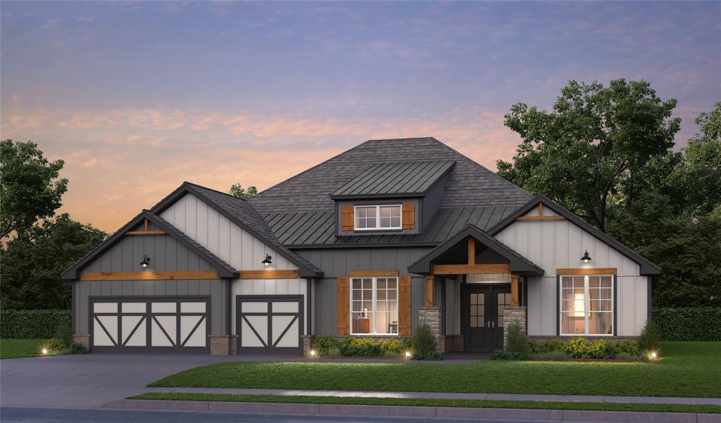 The Parker B delivers refined luxury with 2,550 sq ft of curated living, featuring 4 bedrooms, 2.5 baths, a stylish bonus room, and a spacious 3-car garage. A chef-inspired kitchen with quartz surfaces anchors the open layout, while the serene primary suite offers a spa-level retreat with a freestanding tub and tiled shower. Elevated finishes throughout create a warm, modern, upscale atmosphere.  --Built by an Oklahoma-based builder with decades of experience designing homes for Oklahoma lifestyles and weather conditions, this home combines elevated finishes, energy efficiency, and durable construction. The open-concept layout features expansive windows, upgraded 8’ interior doors, faux beams (per plan), designer lighting, wood-look tile flooring, and a fireplace feature wall.The kitchen is designed for entertaining and everyday living with quartz or granite countertops, ceiling-height custom cabinetry with soft-close features, decorative vent hood, under-cabinet lighting, Samsung stainless steel appliances, built-in gas cooktop, oversized island, and farmhouse/workstation sink options.The primary suite includes a frameless glass shower, ceiling-height tile surround, rain shower head, upgraded ceramic tile flooring, and quartz or granite vanities. Additional features include covered patios, professional landscaping, Ecobee WiFi thermostats, smart switches, Kwikset smart locks, EV charging capability, and WiFi-enabled garage door openers.Construction features include OSB exterior wall construction, DuPont Tyvek HomeWrap, hurricane/tornado straps, anchor bolts, radiant barrier roof decking, R-44 attic insulation, tankless water heater, PEX plumbing, Low-E vinyl windows with argon gas, and Class 3 impact-resistant shingles. Homes are third-party inspected and HERS rated for energy efficiency.