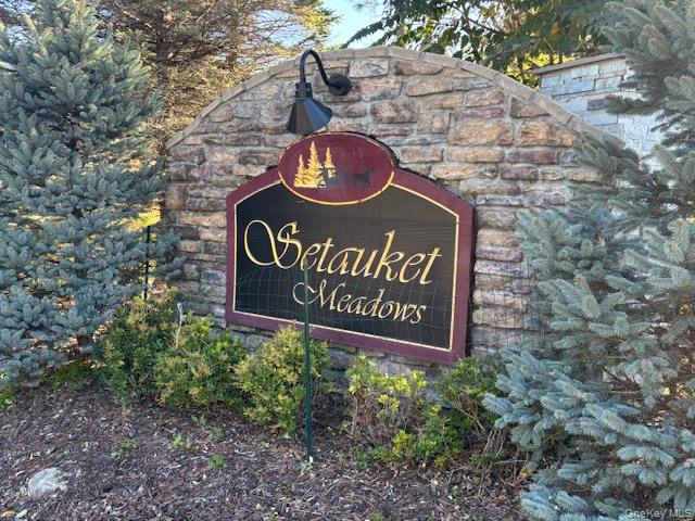 Welcome to 95 Cove Lane. True pride in ownership shines through in this beautiful sundrenched pond front condo located in the exclusive gated community of Setauket Meadows. The property offers 2 bedrooms, 2.5 baths, grand two story entry foyer, eat in kitchen with Lariat Cherry Wood cabinets,  Bianco Romano granite counter tops and stainless steel appliances, formal dining area / living room with hard wood flooring, floor to ceiling  Castle stone  Fireplace with wood mantel - an amazing focal point- and vaulted ceilings. This impeccably maintained space  has a first floor primary en-suite with walk in closet, updated full bathroom ( 2023) and wood floors.  Second floor bedroom, second floor full bath, den/loft area gazing down into your living space and second floor bonus study.  Efficient natural gas for heat (2022) and cooking, full basement w/ 10 foot ceilings, 1 car garage, Central air (2022) and sewers. Additional amenities include 46 high hats, three ceiling fans, central vacuum,  full house humidifier & humidistat and full house Aprilaire air cleaner.  Home is situated on quiet street with lovely deck with awning and privacy screen for entertaining. Deck overlooks a scenic pond with fountain.  Community offers amazing amenities with club house, indoor / outdoor pools, tennis courts, walking trails, and water features. Setauket Meadows lends itself to amazing local amenities and services. Three hospitals within minutes, Stony Brook, Mather and St. Charles hospitals. Cultural opportunities abound, Stony Brook University with its Wang and Stellar Centers, The Reboli Center, The Jazz Loft and the Long Island Museum. Natural wonders await... Stony Brook beach, West Meadow and Cedar Beach, Avalon Nature preserve, The Greenway Trail, The Frank Melville Memorial Park and countless other local natural spaces. Minutes to historic Stony Brook Village and the nautical New England village of Port Jefferson, where you can hop on the ferry and whisk yourself off to New England. Restaurants and boutique shopping abound. Did I mention two Long Island Railroad stops? Jump on the train and head into the most exciting city in the world. If you are looking for a lifestyle community with the very best in 55+ living look no further than Setauket Meadows.... Life long memories will be made here!