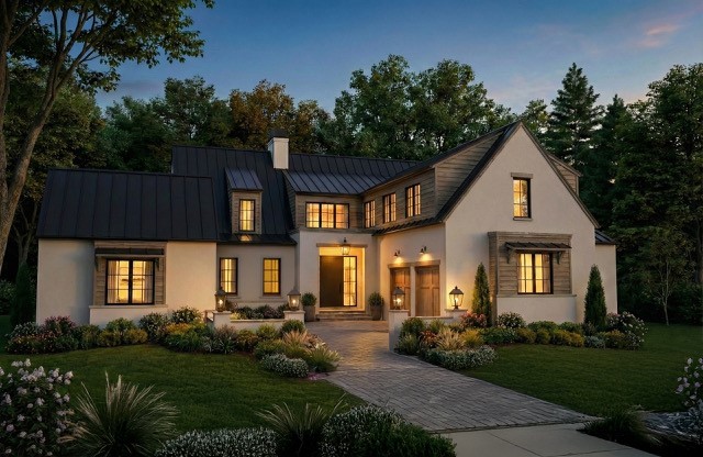 Designed by the talented Kathryn Zelenik and masterfully crafted by Grove Park Construction, this exceptional new construction residence presents a rare opportunity to own a thoughtfully designed luxury home with anticipated completion by year-end. A striking black metal roof, sophisticated exterior palette, and dramatic courtyard-style arrival establish an unforgettable first impression. Inside, expansive living spaces seamlessly connect a stunning great room and chef-inspired kitchen, creating an ideal setting for both intimate gatherings and grand-scale entertaining. Soaring ceilings, abundant natural light, two fireplaces, and carefully curated finishes reflect an uncompromising commitment to design and craftsmanship. Effortlessly blending indoor and outdoor living, the private backyard retreat will feature a heated dipping pool and generous entertaining spaces, all framed by a picturesque backdrop of mature trees. Offering a rare combination of architectural distinction, privacy, and exceptional value within the community, this residence delivers luxury living at its finest. Residents enjoy access to an extraordinary collection of amenities, including championship golf, a resort-style pool and spa, premier tennis and pickleball facilities, a state-of-the-art fitness center, and miles of scenic trails. More than a home, this is an opportunity to experience an unparalleled lifestyle defined by recreation, relaxation, and connection.