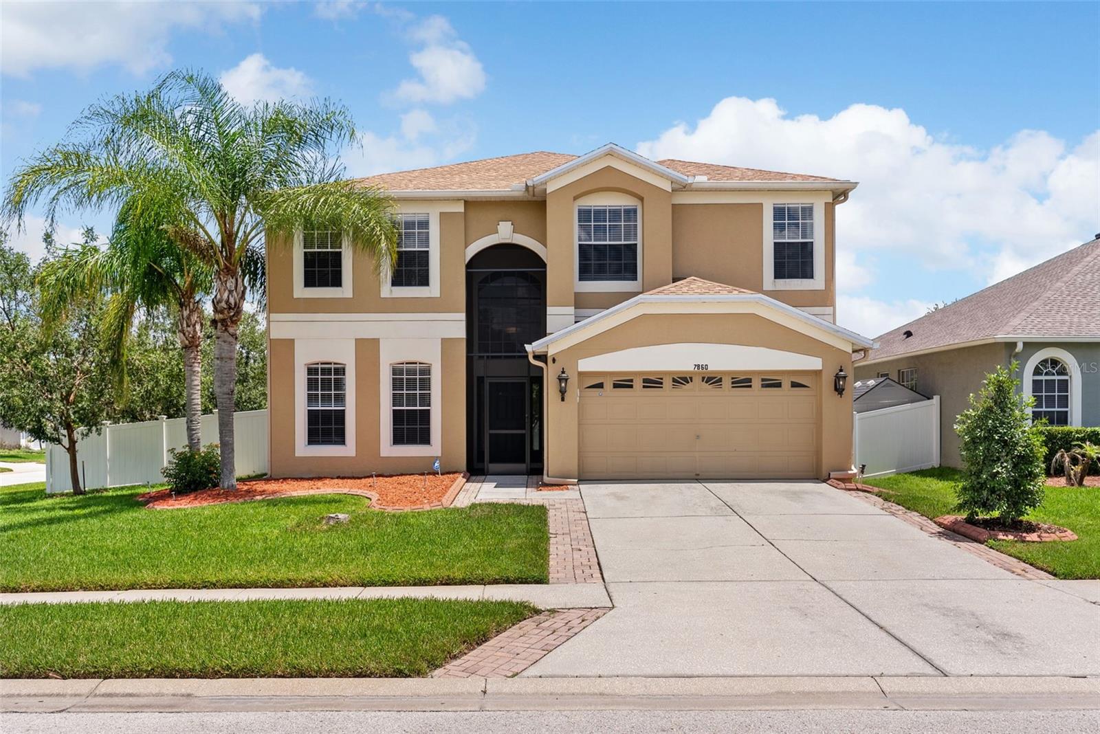 Virtually Staged. Welcome to 7860 Atwood Drive, a spacious and beautifully updated 5-bedroom, 3-bathroom home offering approximately 3,400 square feet of living space in the desirable Palm Cove community of Wesley Chapel, featuring a LOW HOA and NO CDD! Situated on a large corner lot with no front-facing neighbors, this move-in-ready home offers the perfect combination of space, comfort, thoughtful upgrades, and an incredibly convenient location.Step inside to discover a bright and functional floor plan designed with plenty of room to spread out and entertain. The home features a spacious living room, separate family room, AND an upstairs loft, providing multiple gathering spaces and endless flexibility for everyday living. Whether you need a playroom, media room, home office, game room, or additional lounge area, there is room for it here. The spacious kitchen features stainless steel appliances, solid wood cabinetry, ample storage, an eat-in dining area, and an easy flow into the main living spaces. A first-floor bedroom and nearby full bathroom also create an ideal setup for guests, a home office, or multigenerational living.The list of recent improvements makes this home truly stand out, including a 2023 roof, 2025 hot water heater, reverse osmosis filtration system, water softener, brand-new window screens throughout, brand-new ceiling fans throughout the home, and many more updated features.Enjoy Florida living year-round with both a screened-in entryway and screened-in rear lanai, offering additional outdoor living spaces perfect for morning coffee, evening relaxation, or entertaining family and friends. Outside, the oversized fenced backyard offers plenty of room to play, garden, entertain, or create your own outdoor retreat. A two-car garage provides additional parking and storage, while the large corner homesite adds an extra sense of space and privacy.Palm Cove offers a wonderful community lifestyle with a LOW HOA and NO CDD, plus amenities including a community pool, playgrounds, dog parks, and sidewalks throughout the neighborhood—perfect for enjoying the Florida sunshine, evening walks, and an active outdoor lifestyle.Location is another major highlight! You’ll be near some of Wesley Chapel’s most popular shopping, dining, entertainment, healthcare, and recreation destinations, including The Grove at Wesley Chapel and KRATE, The Shops at Wiregrass, Tampa Premium Outlets, AdventHealth, and easy access to I-75 for commuting throughout Tampa Bay.And Wesley Chapel continues to grow! The highly anticipated Legacy Wiregrass Ranch is underway and planned as a walkable, downtown-style destination featuring new dining, retail, office space, a hotel, entertainment, and public gathering areas. With continued growth throughout the Wiregrass Ranch and SR 56 corridor, even more shopping, dining, healthcare, and entertainment options are coming to this already thriving area.With 5 bedrooms, 3 full bathrooms, approximately 3,400 square feet, a living room, separate family room, upstairs loft, multiple screened-in outdoor living spaces, significant recent upgrades, LOW HOA, NO CDD, fantastic community amenities, and a prime Wesley Chapel location, 7860 Atwood Drive truly checks all the boxes.Move-in ready, beautifully updated, and ideally located—this Wesley Chapel home is a must-see. Schedule your private showing today!