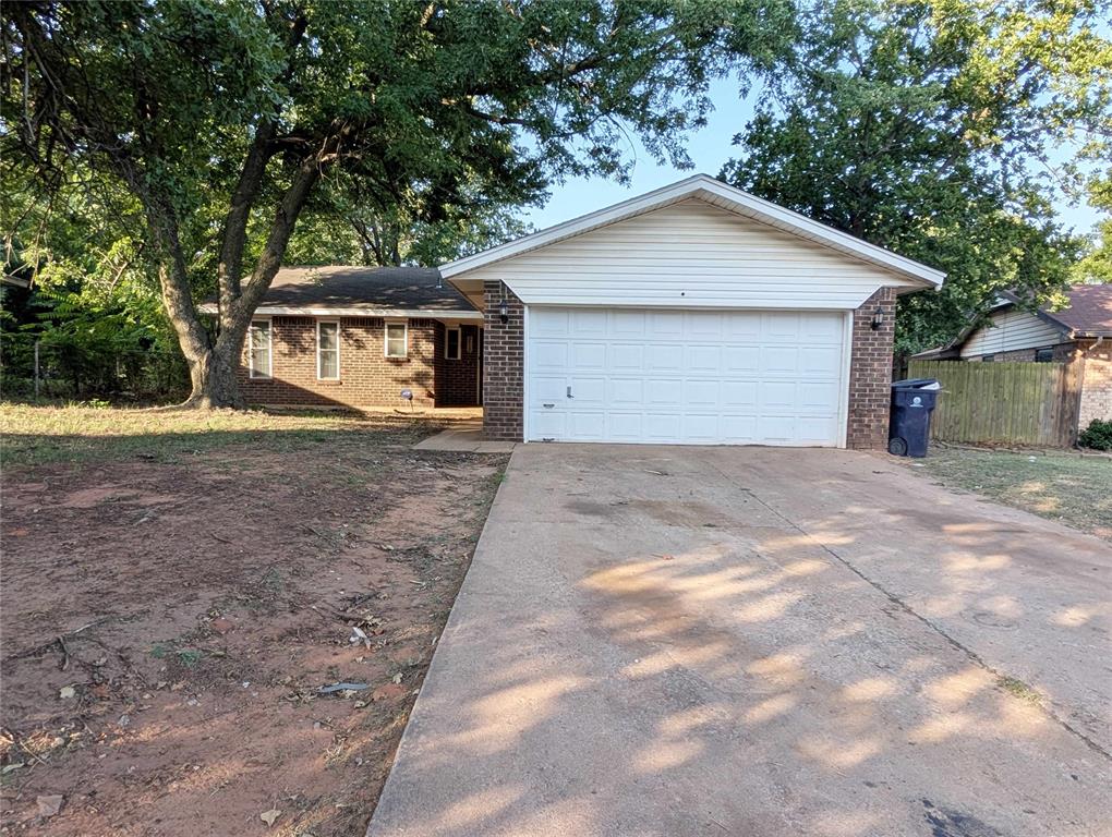 Move-in ready 3 bedroom, 1.5 bath home with stylish updates throughout! The spacious living room features beautiful wood look tile flooring and opens to the dining area and kitchen with abundant cabinet space and stainless steel appliances. The primary bedroom includes a private half bath, while the full bathroom has been updated with a modern vanity and tiled tub surround. Enjoy a large backyard with mature trees, a patio perfect for entertaining, and plenty of room to relax or play. Conveniently located near Tinker Air Force Base, shopping, dining, and major highway access. Schedule your private showing today!