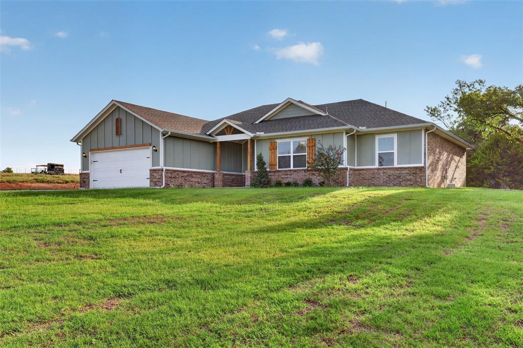 Acreage, pond access, and brand-new construction rarely come together this well, especially at this price point or with a builder incentive of $3,500. Positioned on an exceptional 1.81-acre homesite, this brand-new Quail plan offers a setting that immediately stands out from the competition. The rear portion of the property extends into a semi-private pond, giving this homesite direct access and creating the kind of peaceful backdrop buyers dream about but rarely find in newer construction.The oversized lot and scenic surroundings create a sense of space and privacy that’s becoming harder and harder to find. Inside, the thoughtfully designed home blends modern style with practical everyday living. The open-concept layout creates a natural flow between the kitchen, dining, and living spaces, making the home feel bright, welcoming, and ideal for entertaining or relaxing evenings at home.The kitchen serves as the centerpiece of the home with abundant cabinetry, generous counter space, modern finishes, and a large center island perfect for gathering with family and friends.The primary suite was designed as a relaxing retreat, offering a spacious bedroom, well appointed bath with excellent closet space. Secondary bedrooms provide flexibility for guests or office. Every inch of the floorplan was designed with comfort and functionality in mind.  Outside is where this property truly shines. With nearly two acres, buyers have room to create the lifestyle they’ve been looking for, future outdoor entertaining spaces, firepit areas, gardens, workshops, or simply enjoying the quiet Oklahoma sunsets.Cumberland South continues attracting buyers looking for new homes with larger homesites while still offering convenient access to Guthrie, Edmond, and Oklahoma City. Homes with pond access like this are incredibly difficult to find and this property a rare opportunity in today’s market. Photos are of a completed model intended to show the quality, craftsmanship, and design